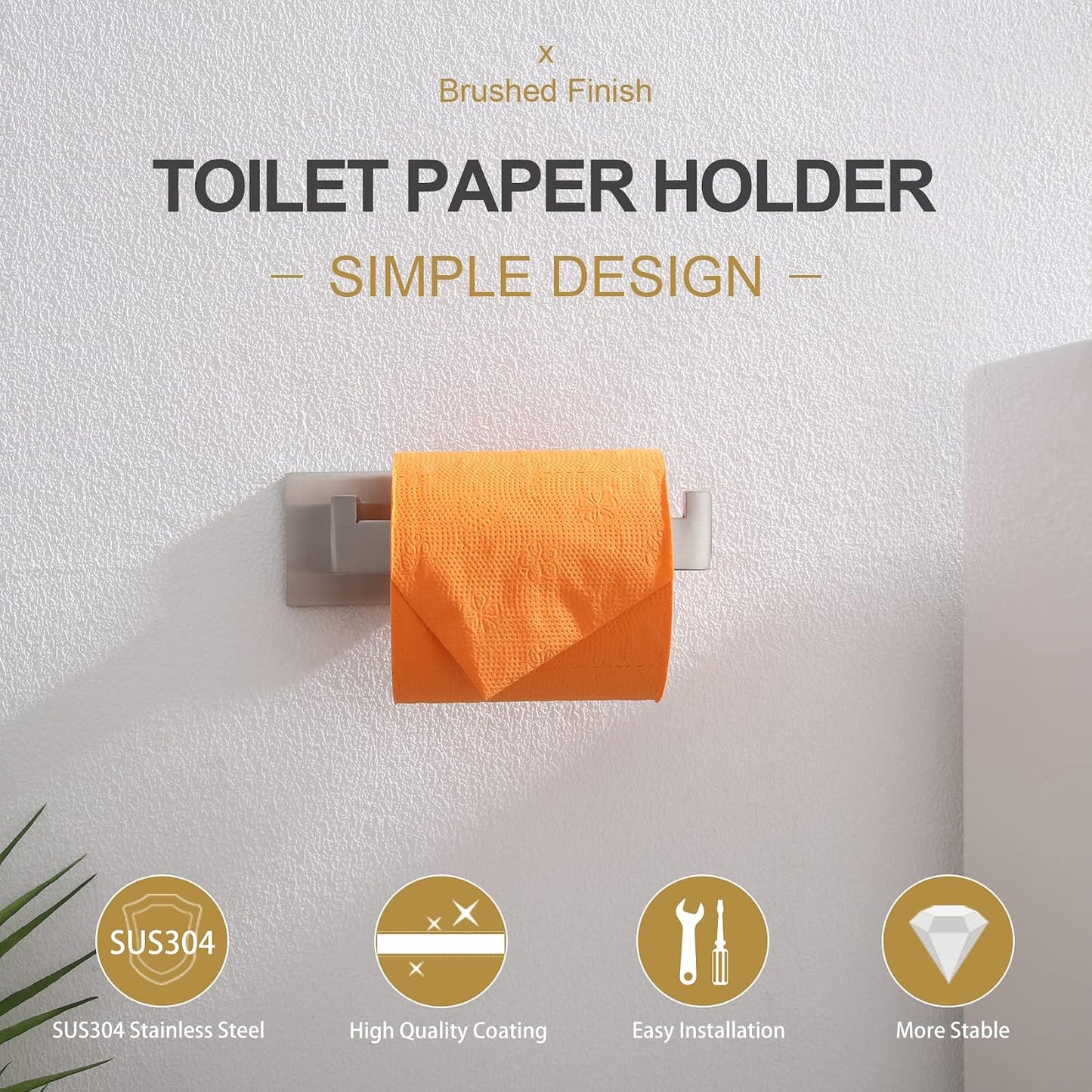 KOKOSIRI Toilet Paper Roll Holder Brushed Nickel Toilet Paper Holder Stainless Steel for Kitchen Bathroom Dispenser