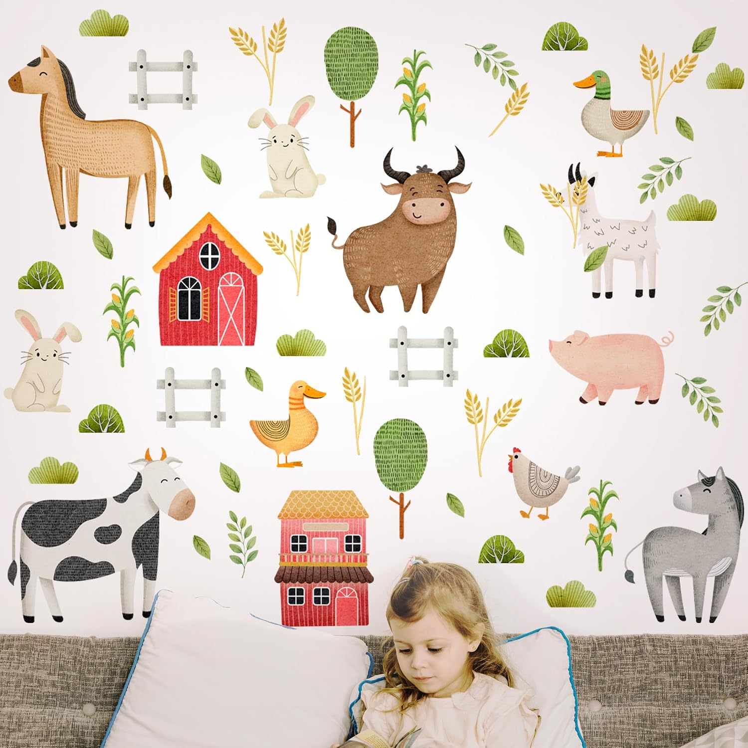 Vintage Farmhouse Sheep / Funny Farm Animal Wall Decals