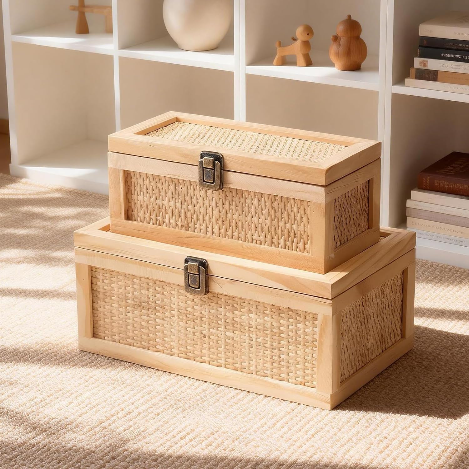 Rattan Decorative Boxes / Set of 2