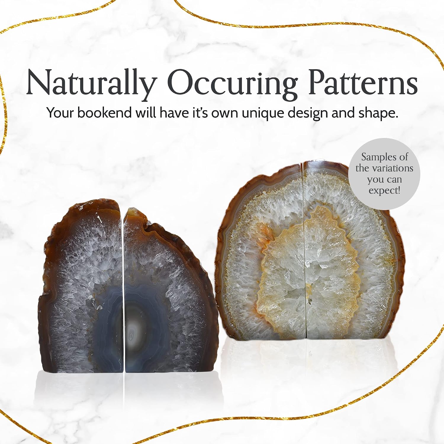 Agate Bookends / Natural / A+ Grade 3 - 4 Lbs