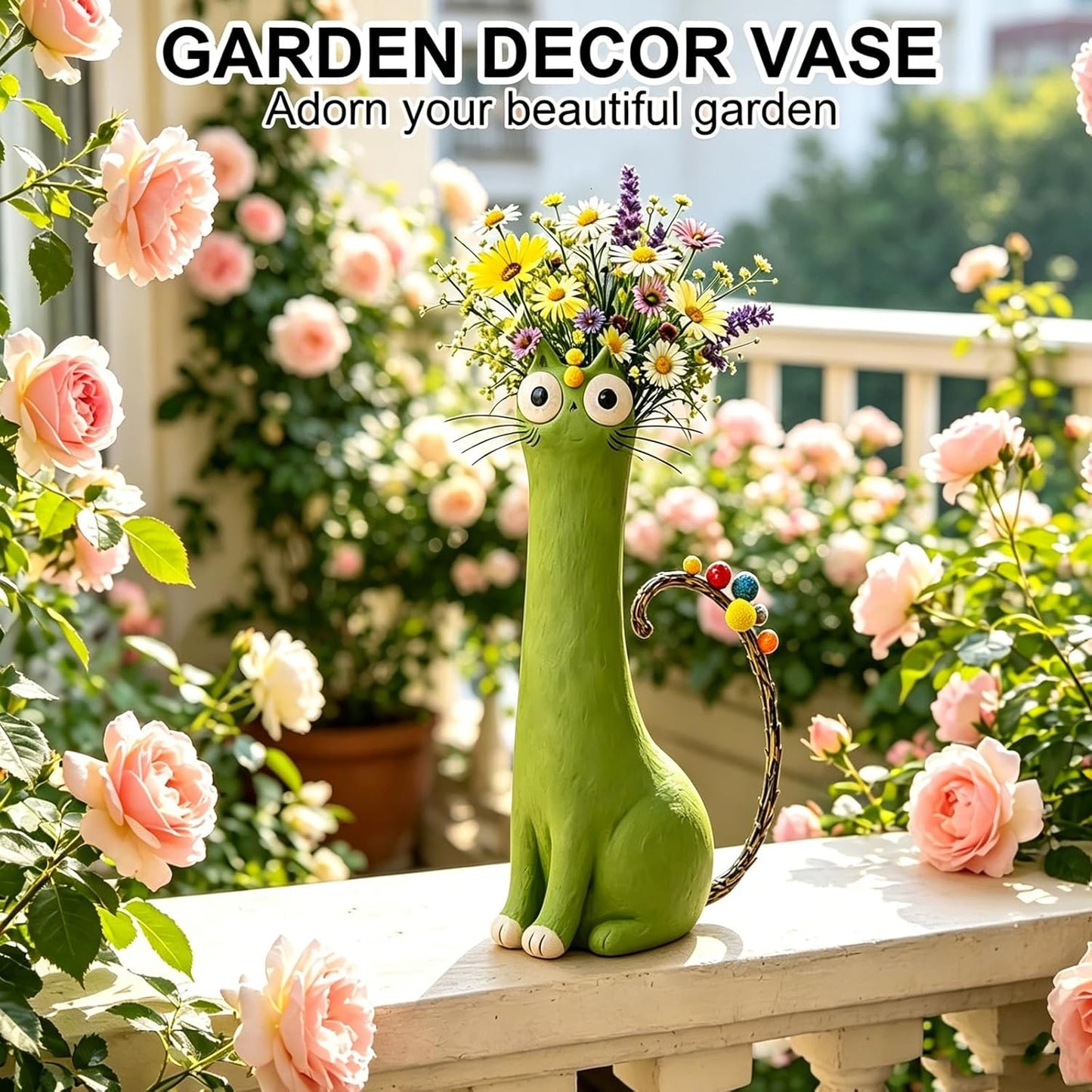 Handcrafted Ceramic Cat Vase