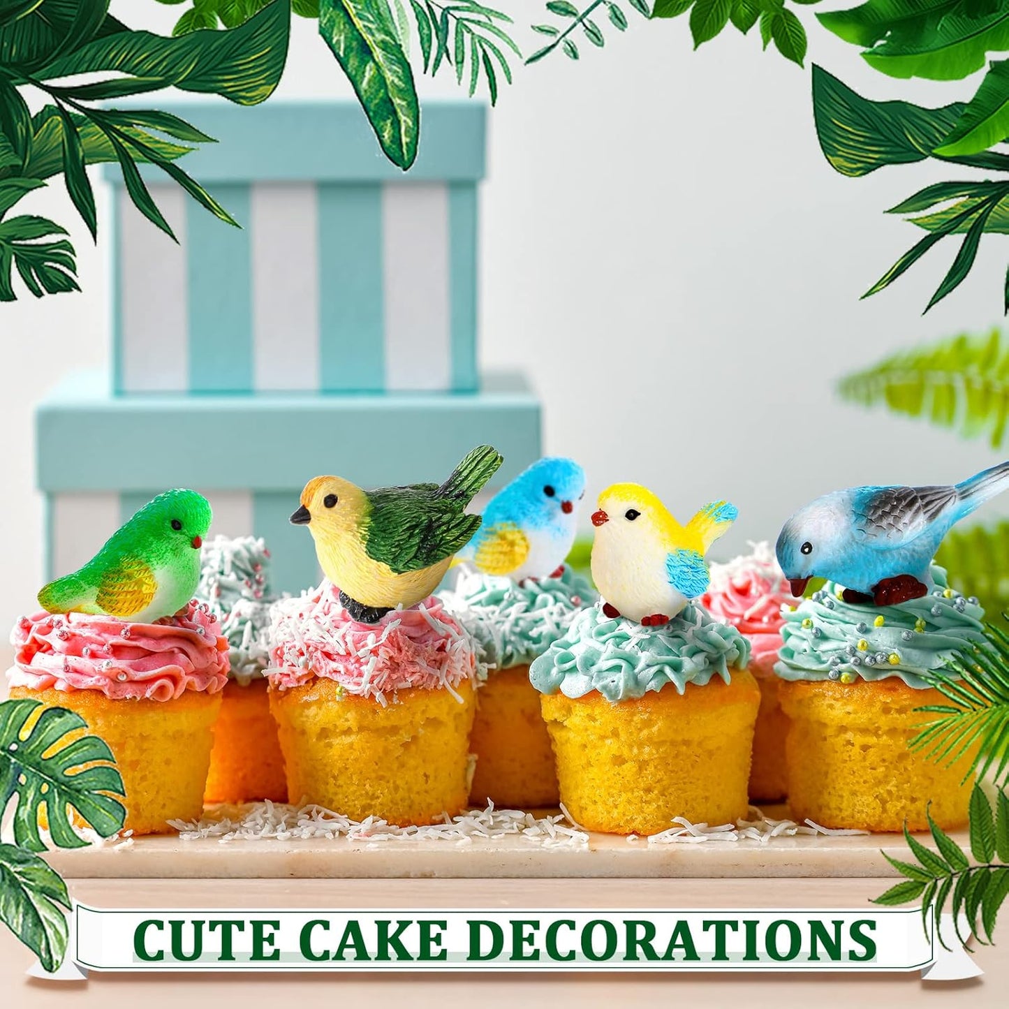 Miniature Bird Figurines Animal Figurines Tiny Mini Resin Birds Statues Animal Garden / Set of 25