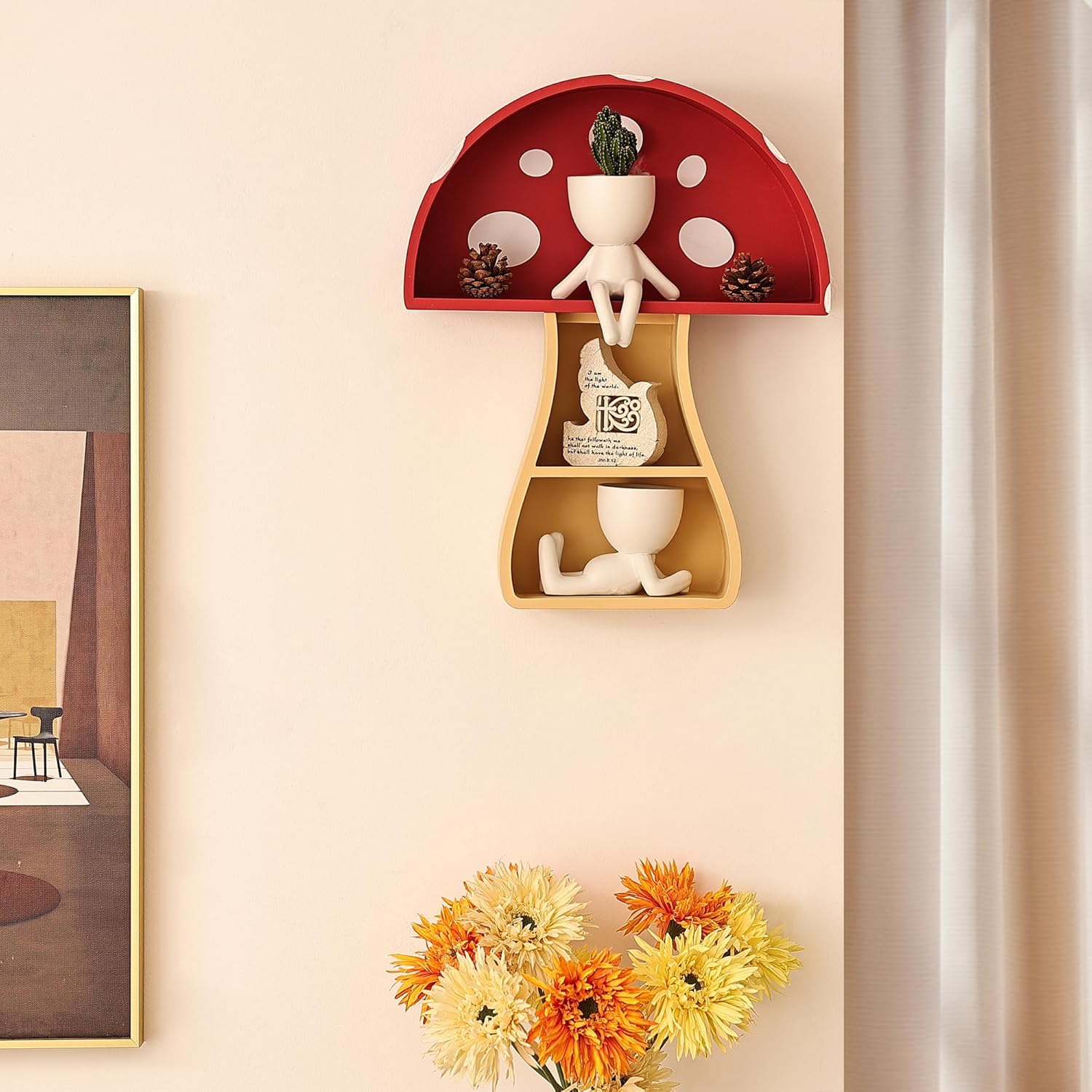 Floating Mushroom Shelf / Fun & Whimsical Wall Decor for Nursery