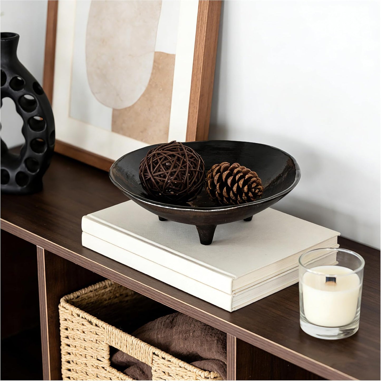 Small Wabi-Sabi Ceramic Bowl / Black / 6 Inch