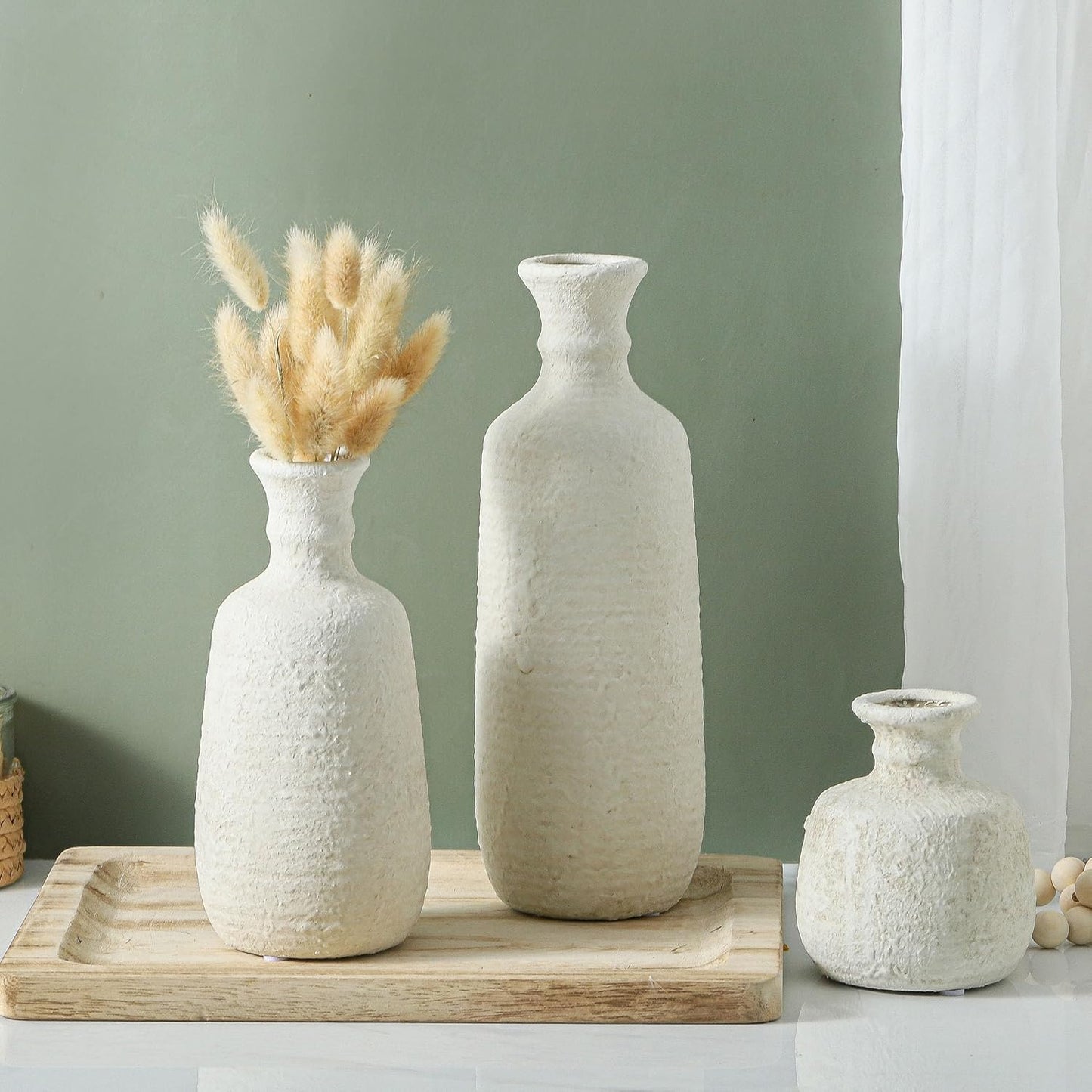 Ceramic Vase / 011 Vase Set - White / Set of 3