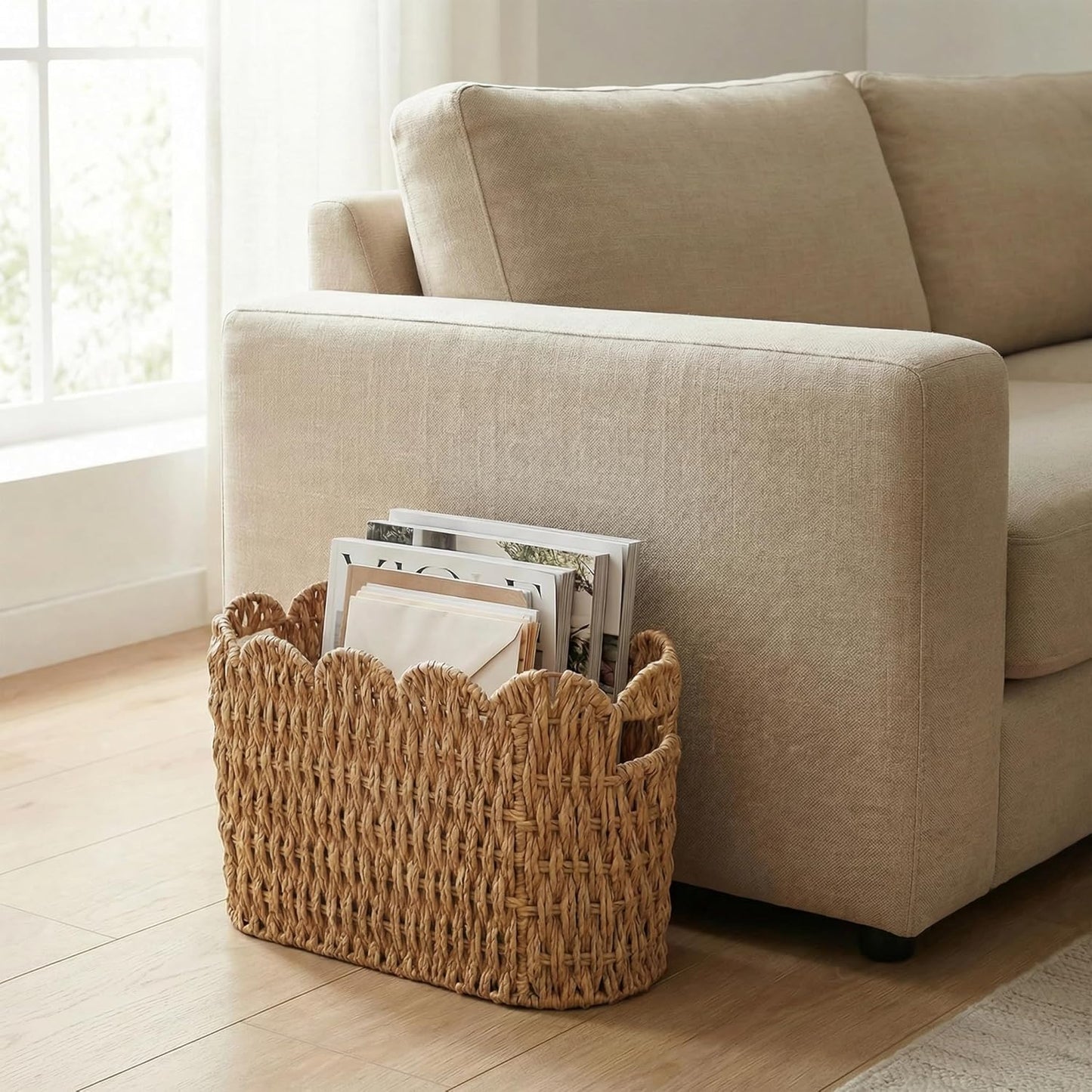 Tall Wicker Basket / Paper Rope