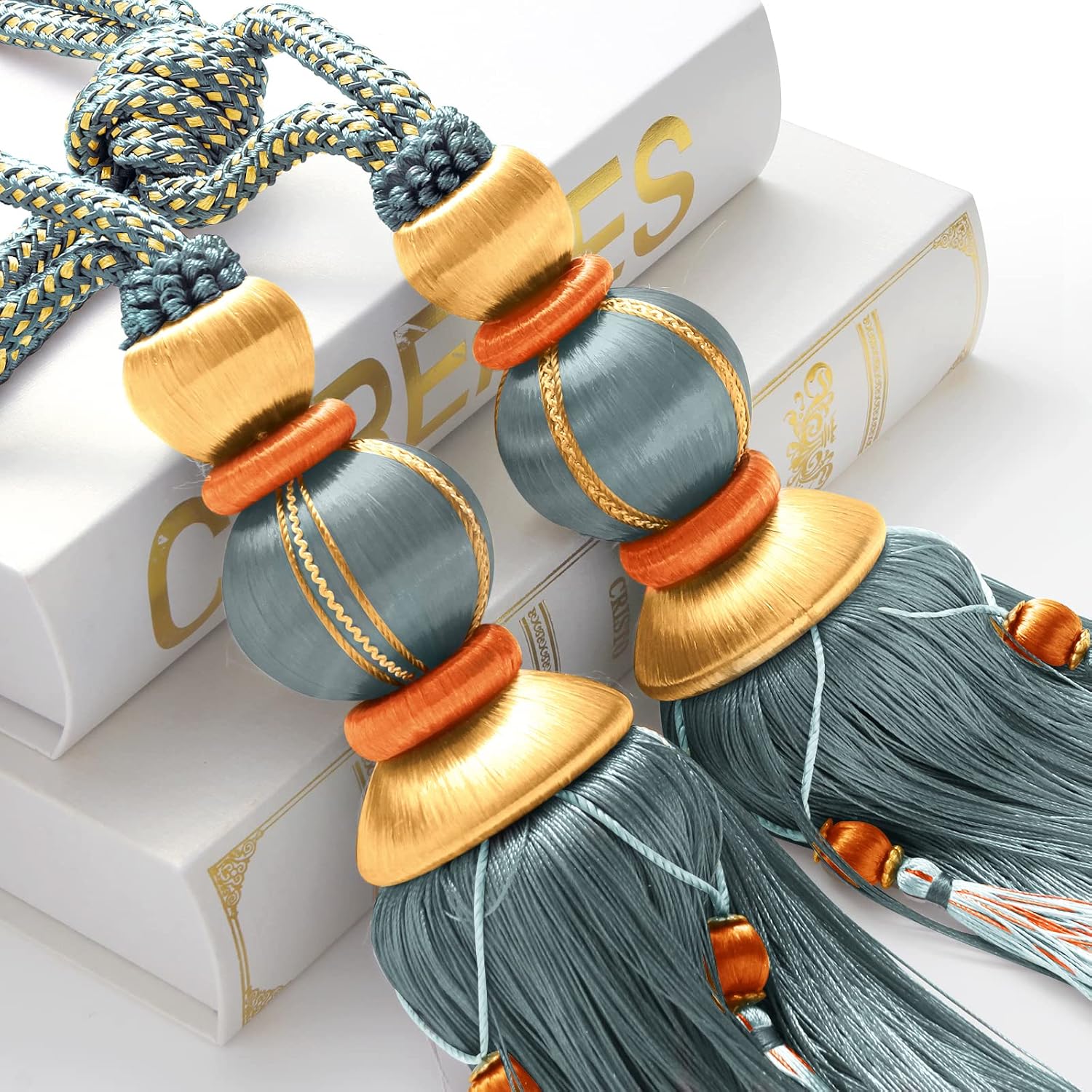 Paired Lantern Single Hanging Ball Tassels Curtains Buckle Sling Binding Lantern Tiebacks Handcrafted Braided Buckle
