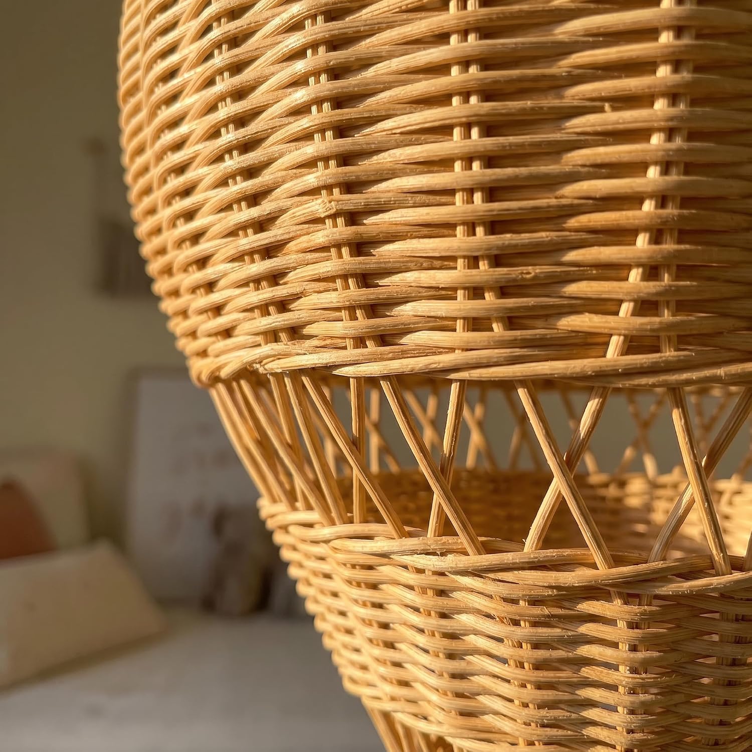 Rattan Woven Hot Air Balloon Decor Delicate Kids Room Rattan Craft / Natural