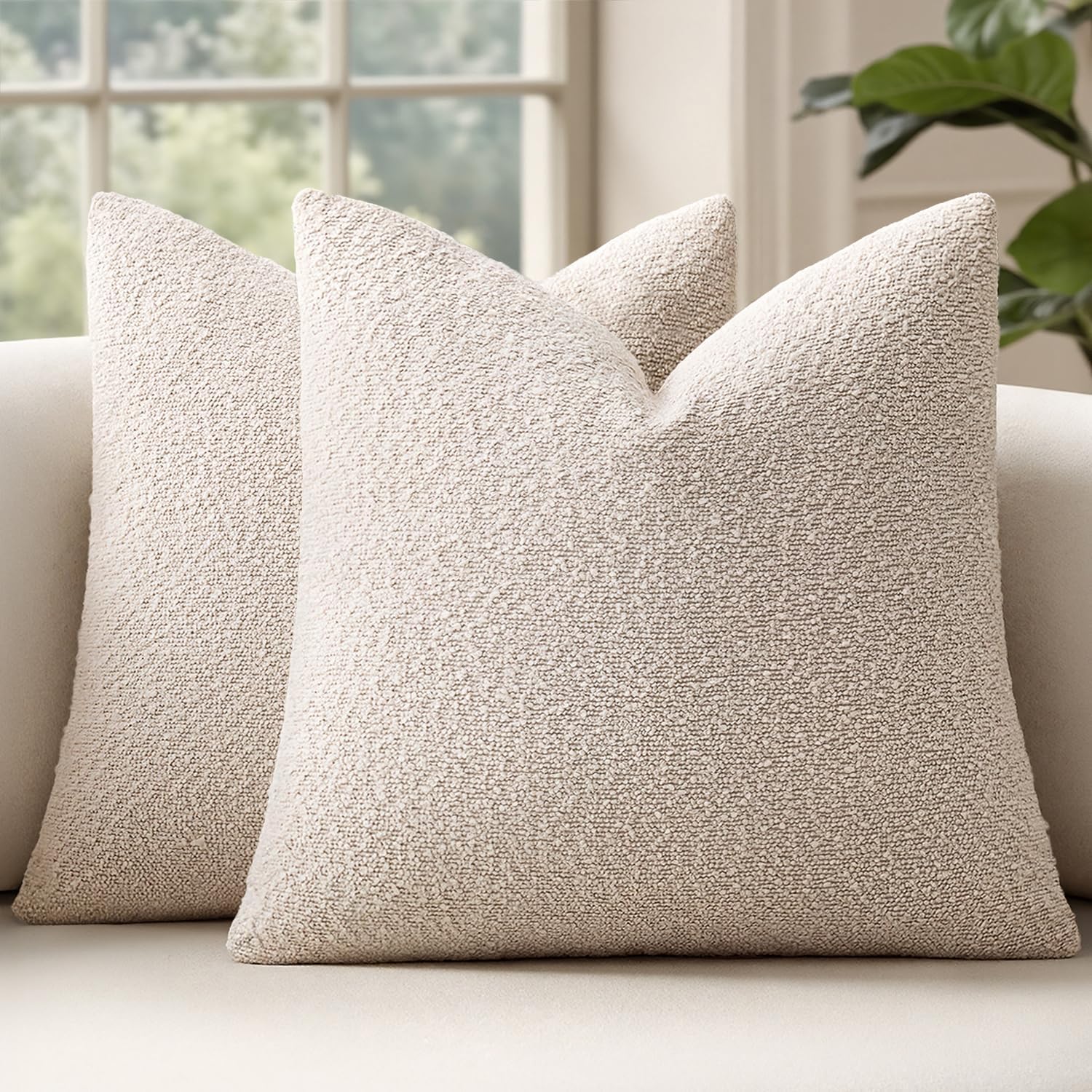 MIULEE Linen Decorative Fall Euro Throw Pillow Covers Dark Coffee 26x26