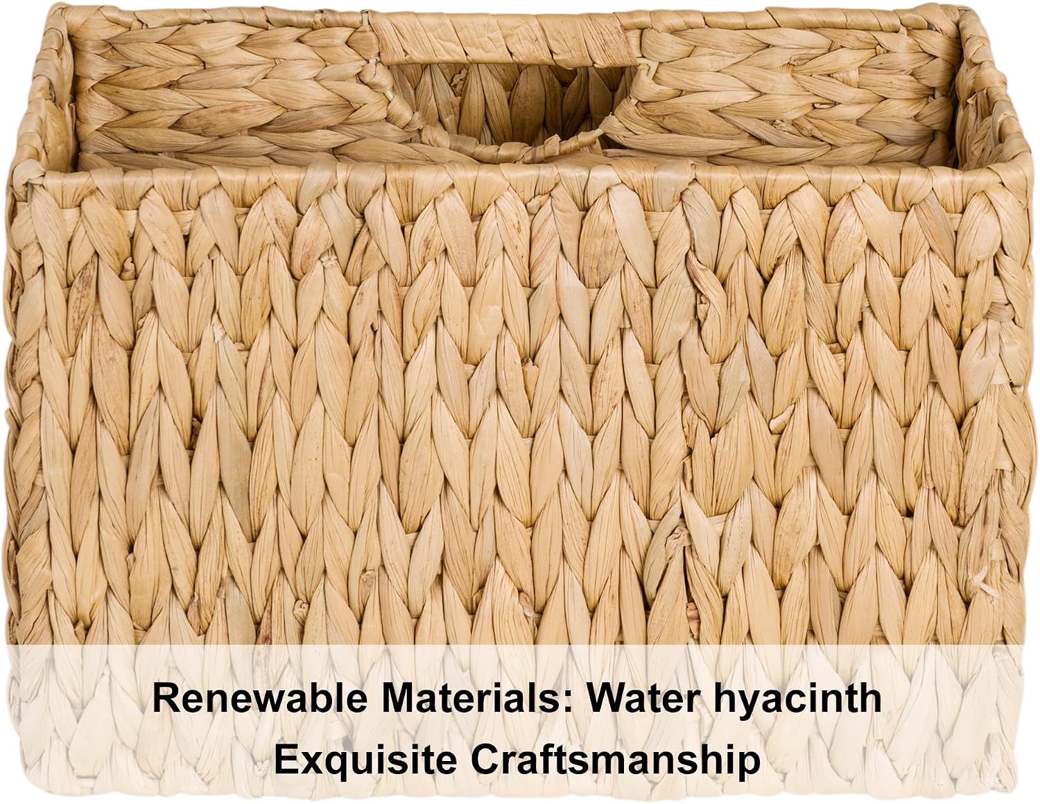 StorageWorks Hand-Woven Divided Magazine Basket, Rattan Magazine Holder, Natural Wicker Magazine Rack for Bathroom
