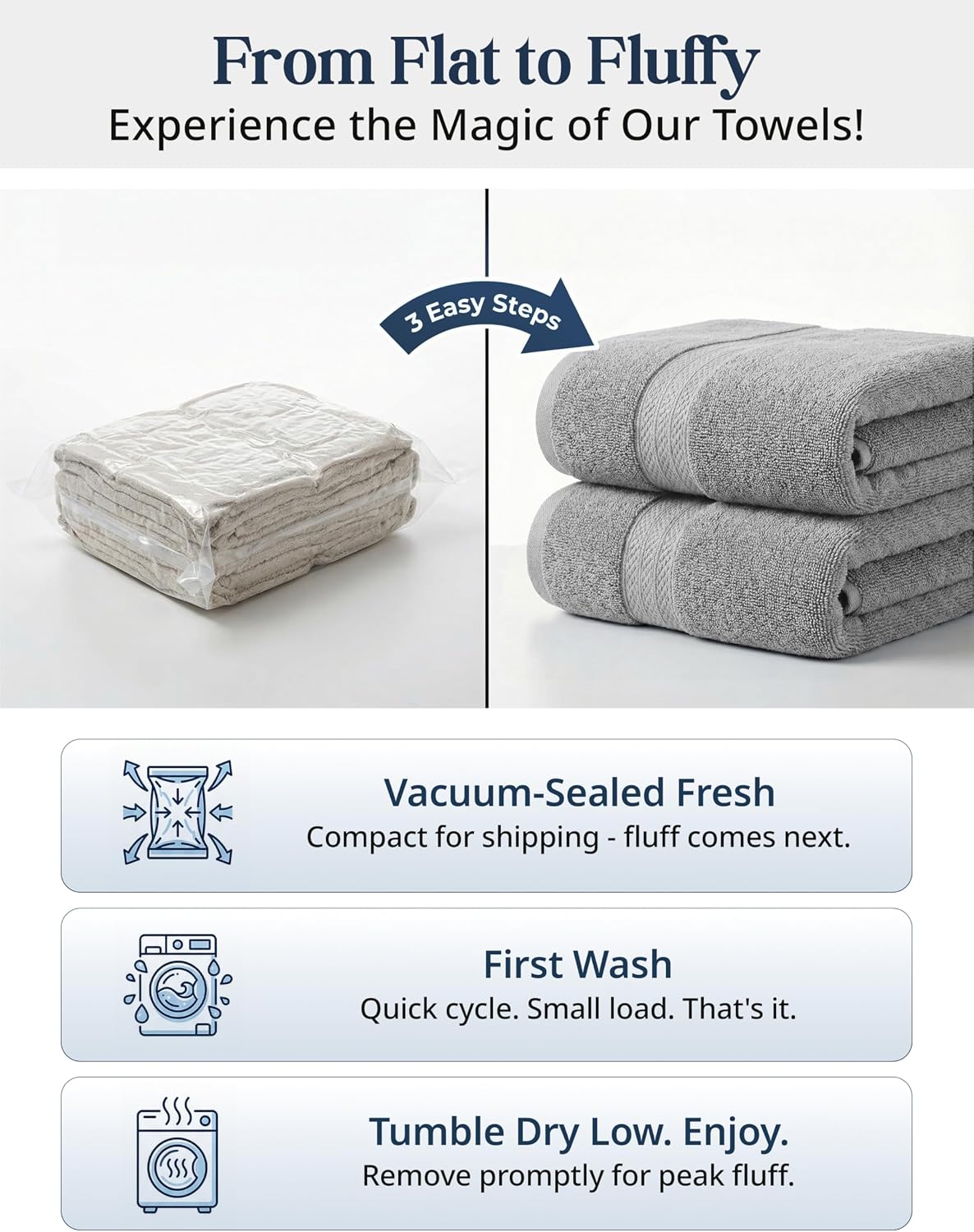 LANE LINEN Towel Set for Bathroom 6 Piece Soft Absorbent Quick Dry - Grey | Towels And Washcloths Sets - Oversized &