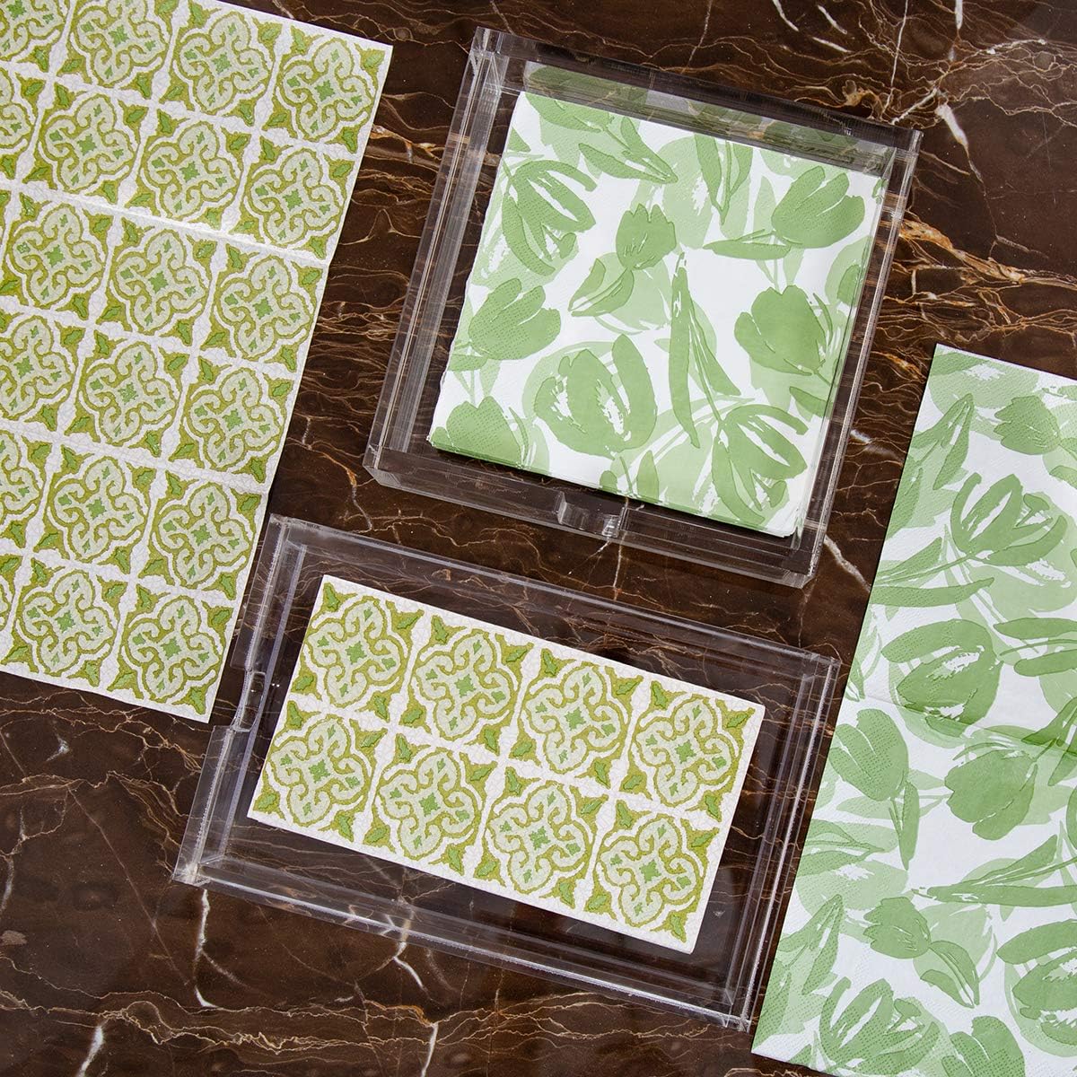 Acrylic Lunch Napkin Holder / 7.1 x 7.1 x 2.6 / Inch Lunch Napkin Holder / Clear
