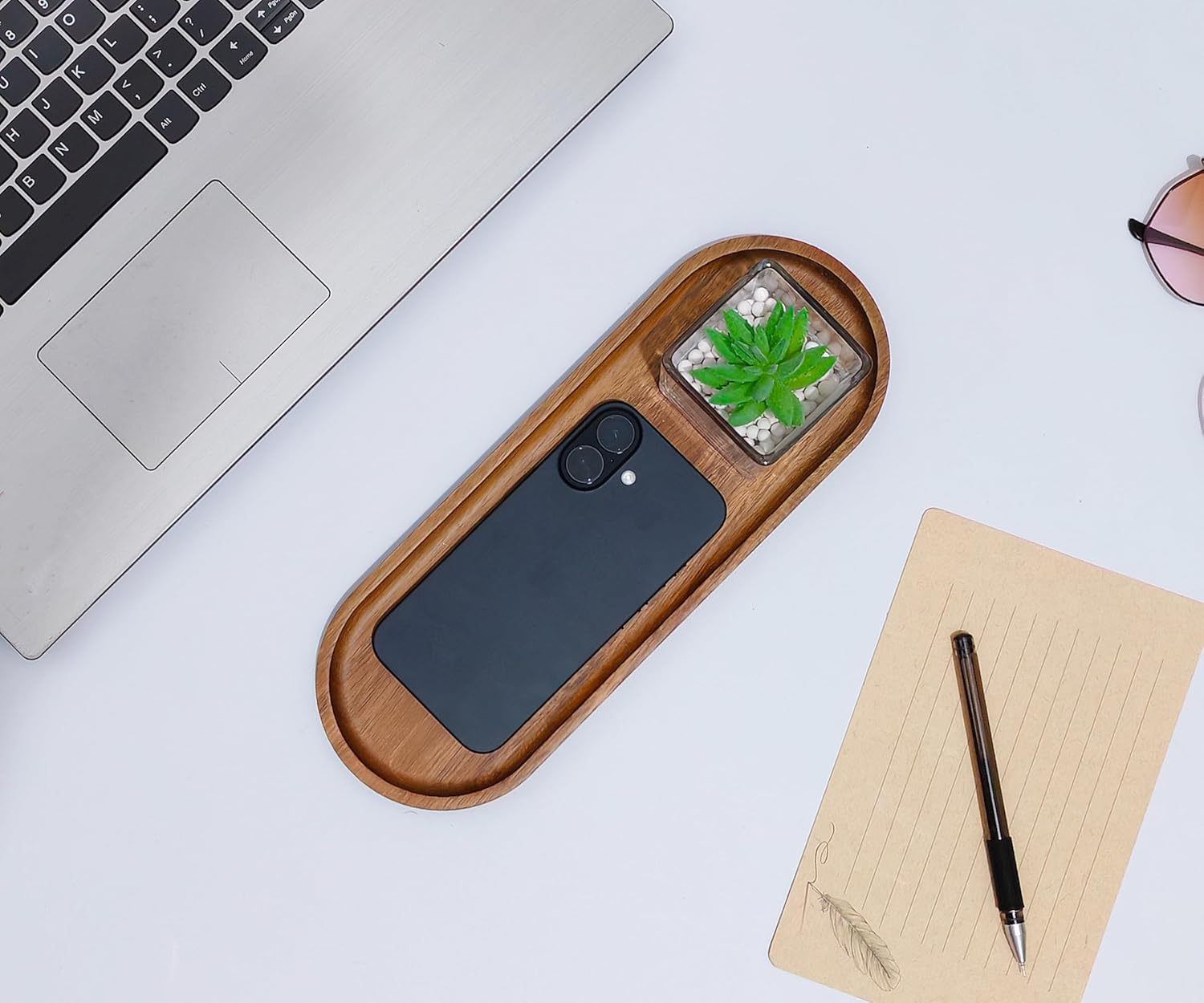 Small Wooden Oval Tray / Oval x 1 / 11.3 x 4.1 x 0.6