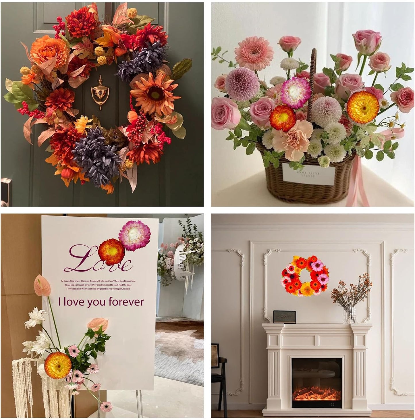 Dry Flower Arrangements / Natural / Set of 40