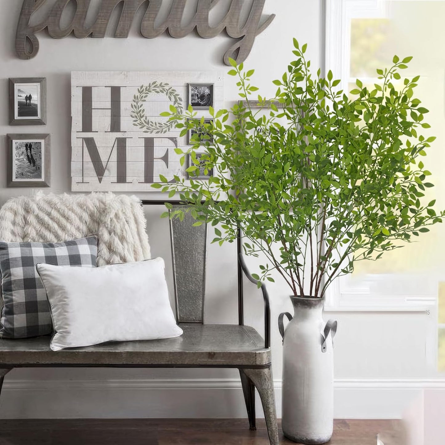 Faux Greenery Stems for Vase Artificial Branches / 43.3 Inch / Set of 3
