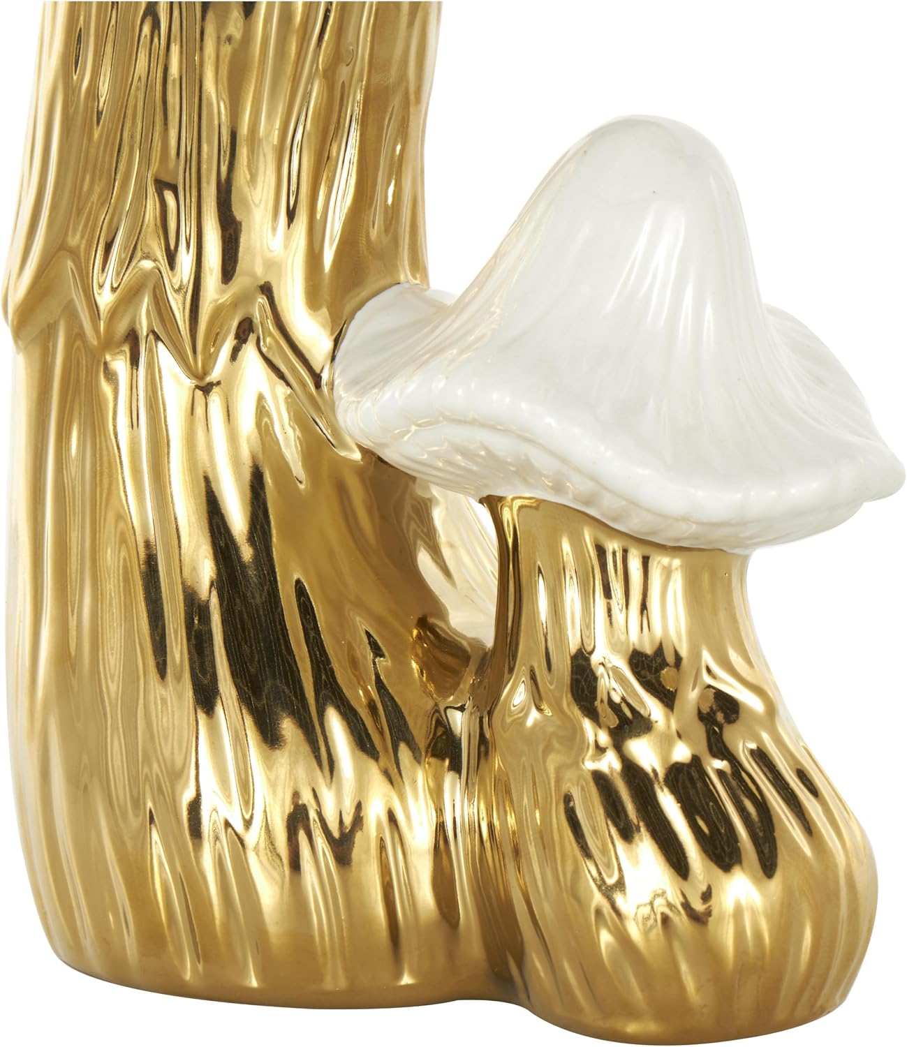 Ceramic Mushroom Decorative Sculpture Home Decor Statue / Gold