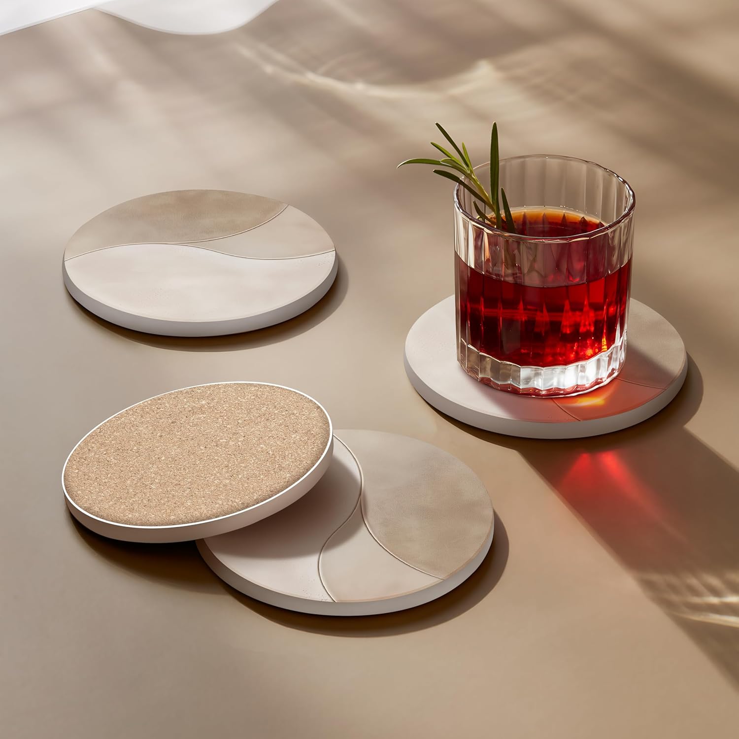Holder / Modern Marble Look / Clay 1 / Set of 6