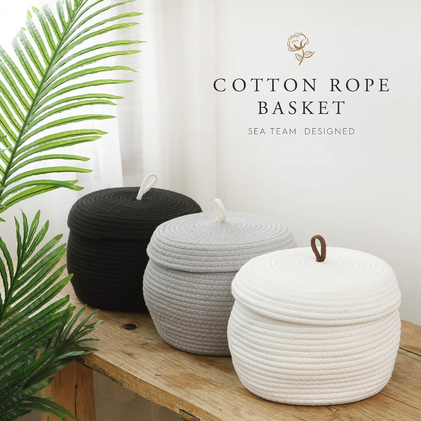 Decorative Woven Storage Bin / Small / Black
