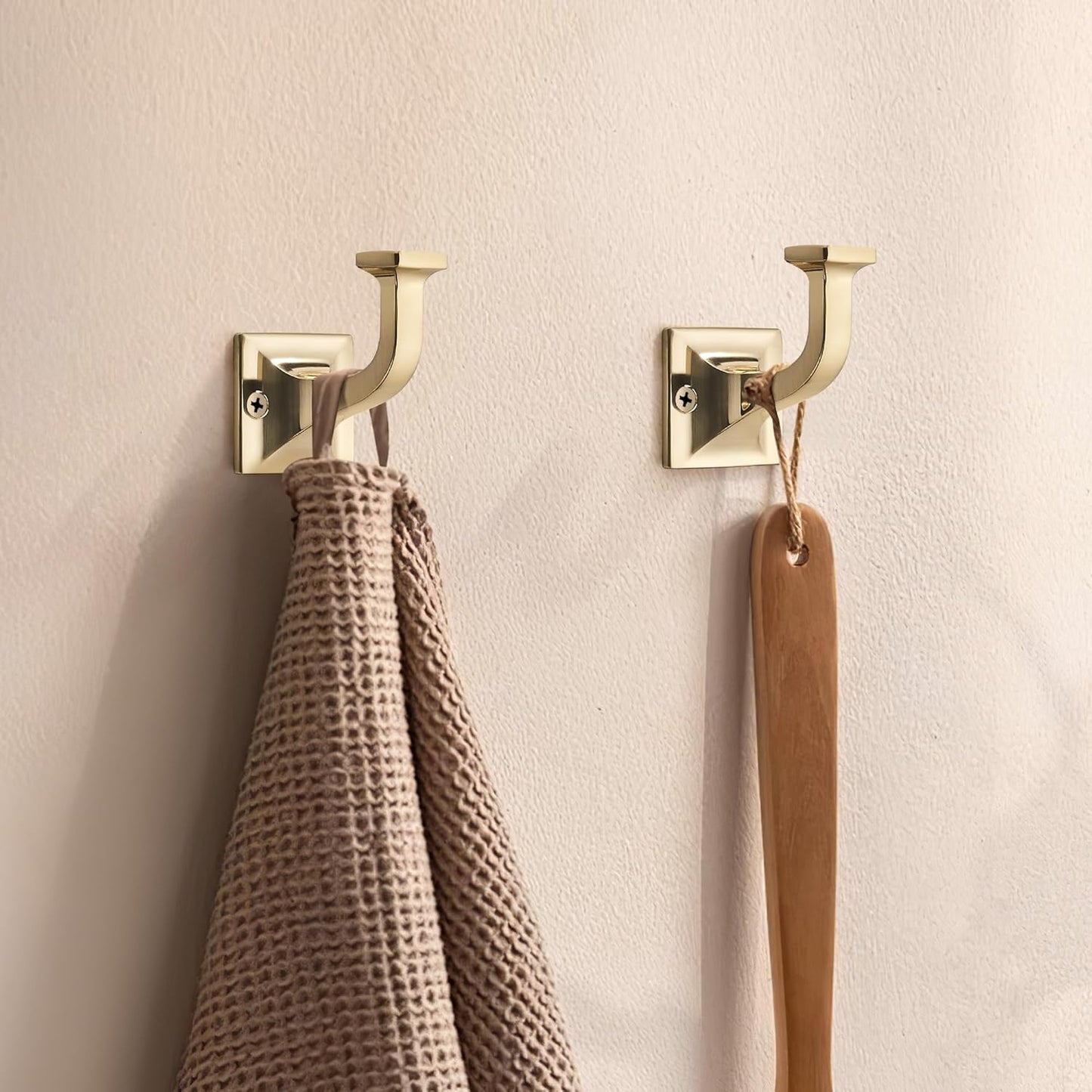 Coat Hooks / Robe Hooks Decorative Wall Hooks / Champagne Bronze / Set of 3
