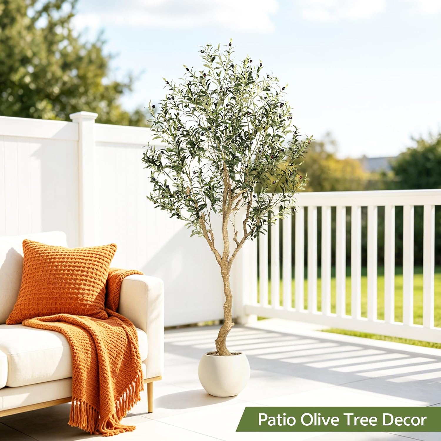 Faux Olive Tree / 7ft / Natural / 7 Inch