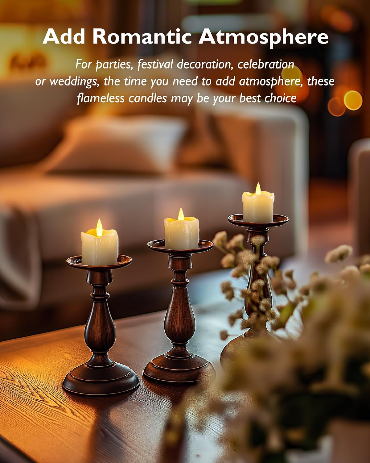 Homemory Flameless Votive Candles with Timer Remote, 2" x 2" Real Wax, 300+ Hour Realistic Black Wick Battery Operated