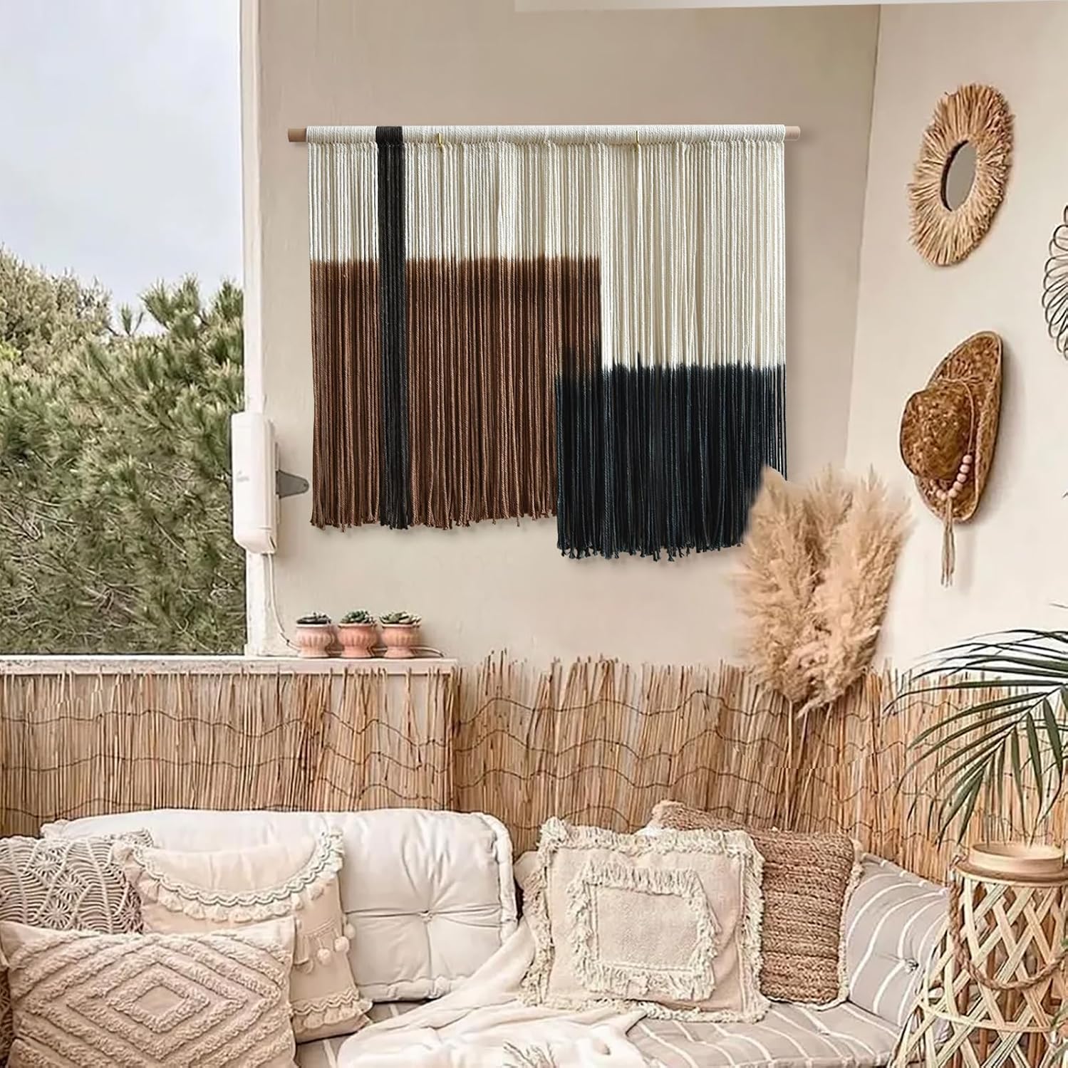 Woven Fiber Tapestry / Macrame Wall Hanging Handmade Boho Decorative Wall Art
