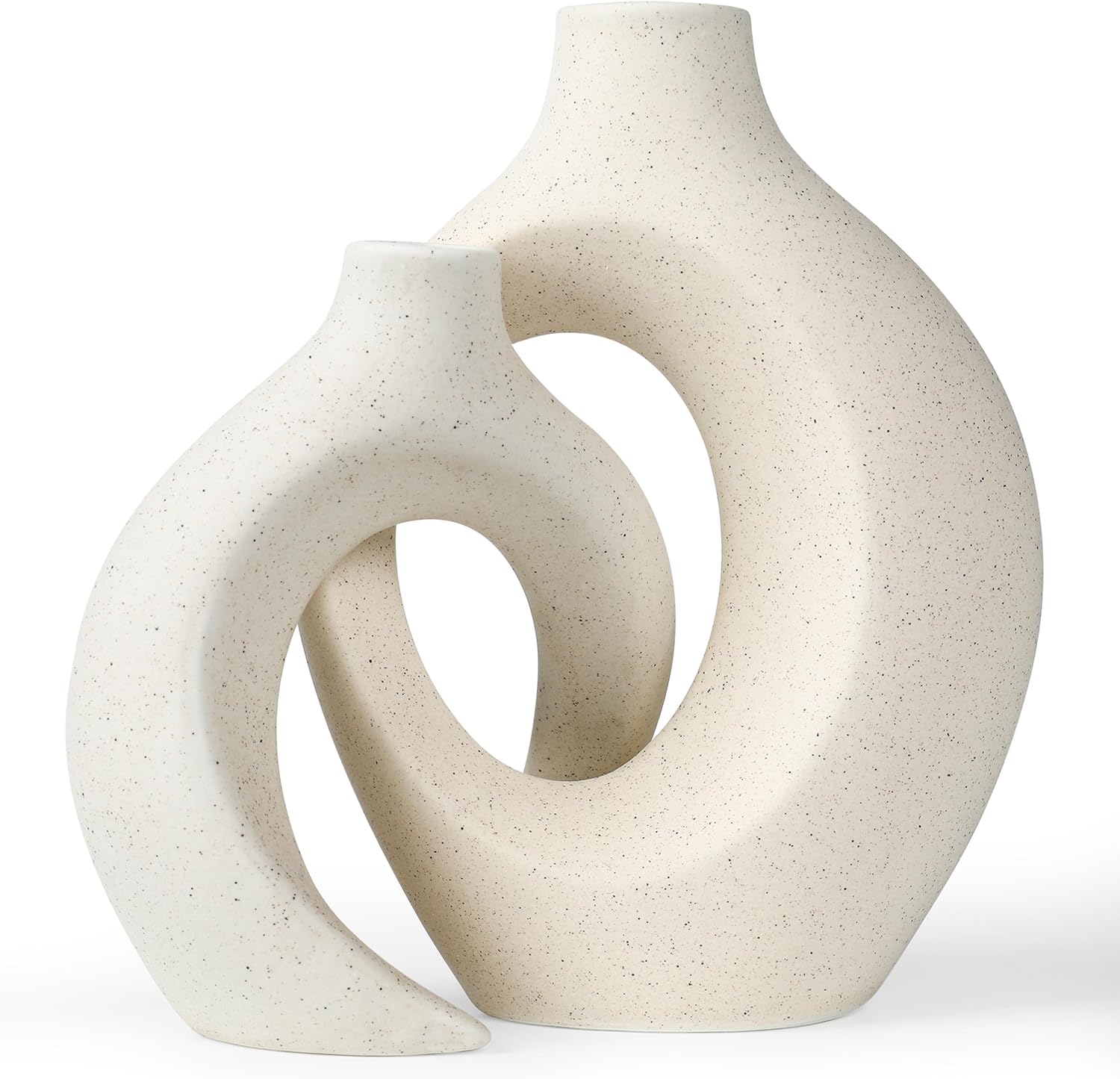 Elegant Donut Style Ceramic Vases / Set of 2