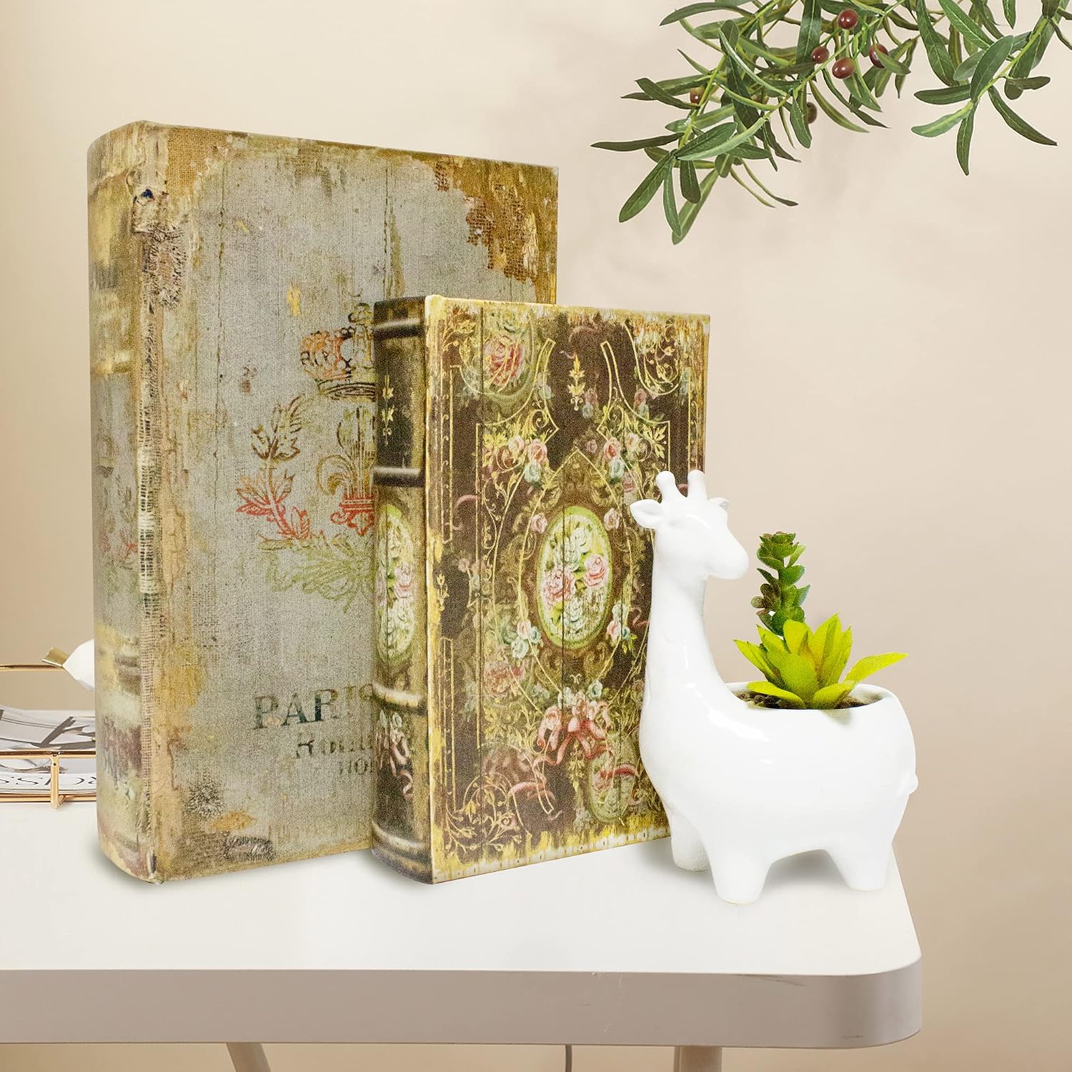 Trinket Keepsake Storage Boxes Shaped Storage Box Vintage Style / Medal Pattern / Set of 2