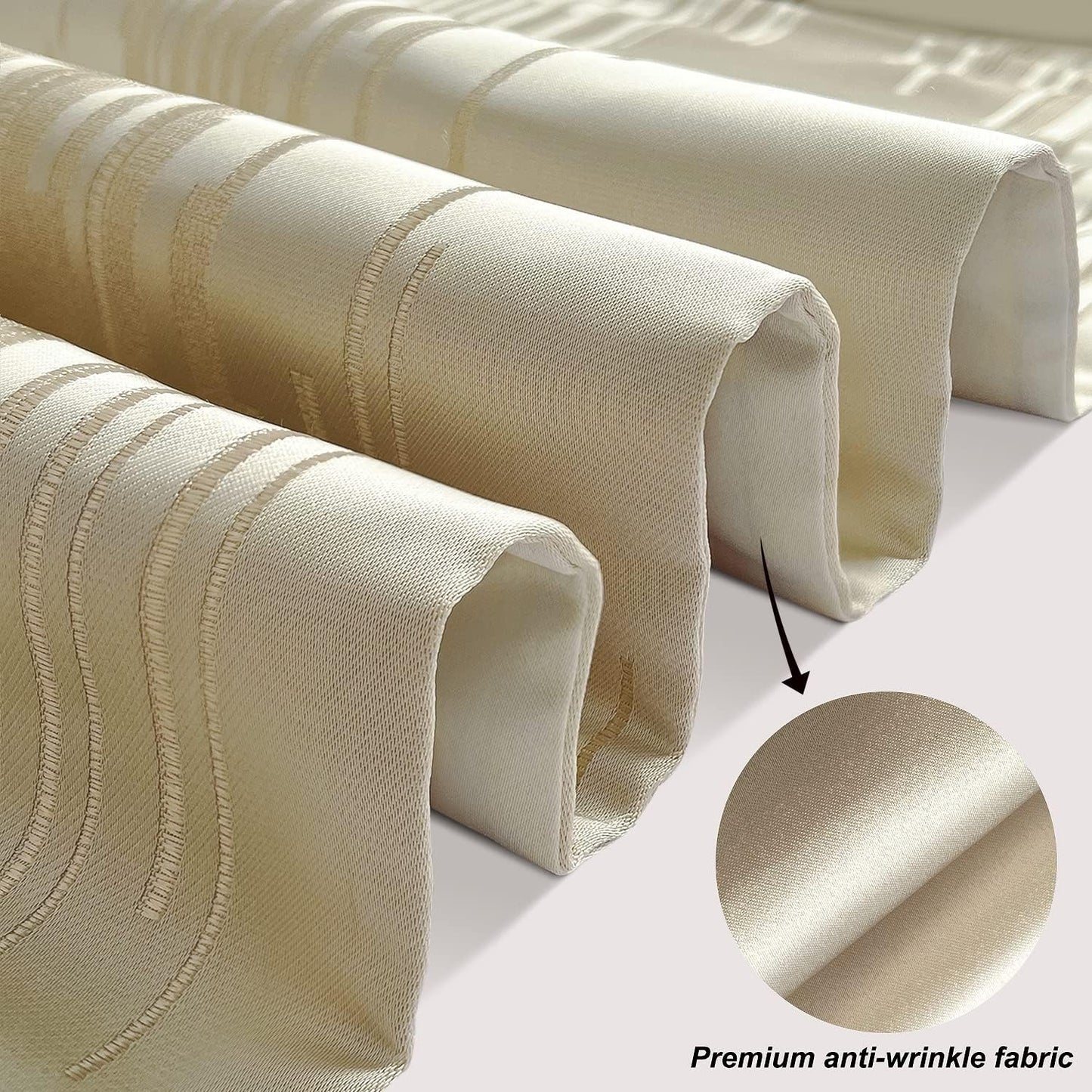 Luxury Beige Table Runner 13 x120 Inch, Modern Abstract Striped, Tassels | Table Runners 120 Inches Long, Elegant