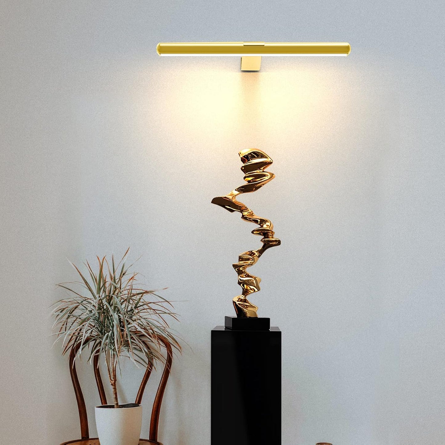 Battery Operated Picture Light Painting Light with Remote, 16'' Wall Art Gallery Display Light,Full Metal Dimmable