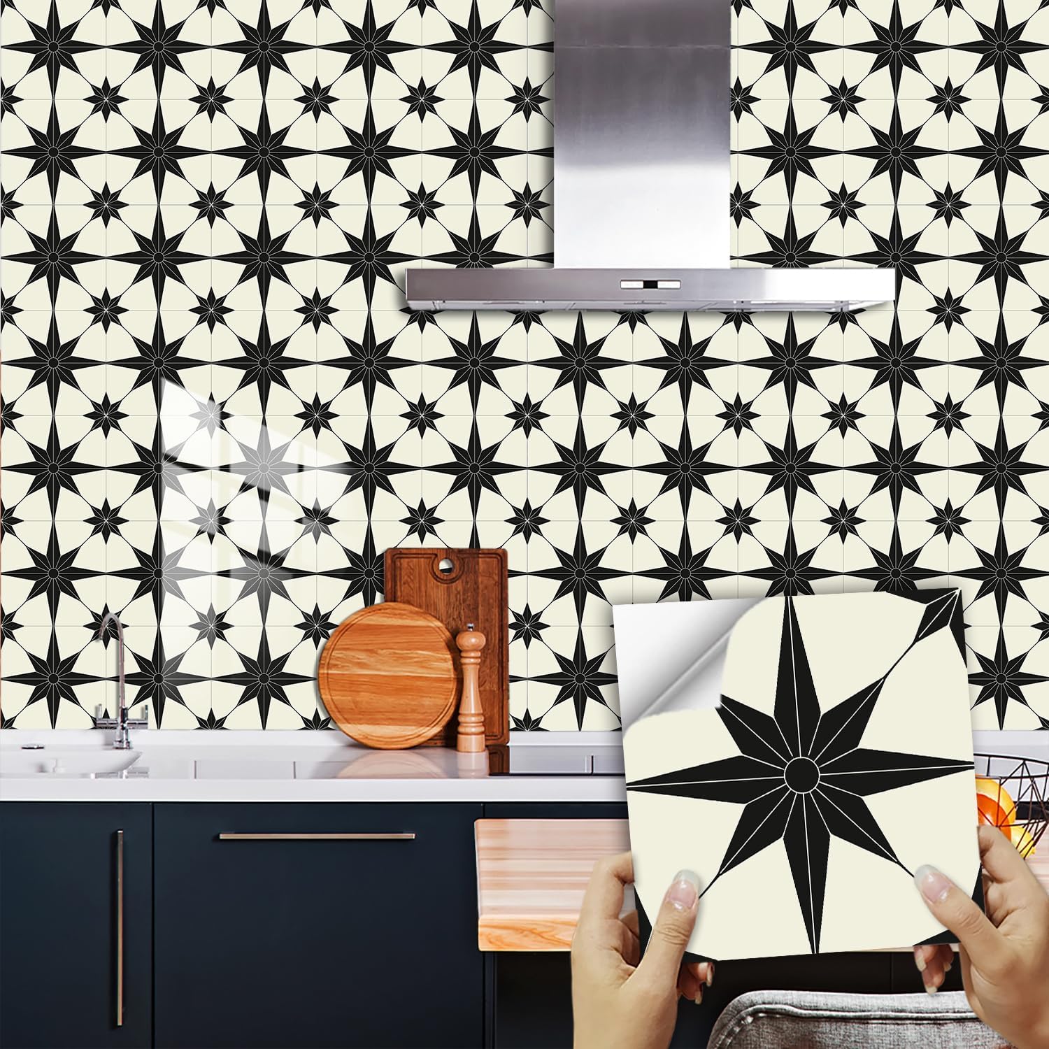 Peel and Stick Self Adhesive Removable Tiles Backsplash / 8 x 8 / Set of 16