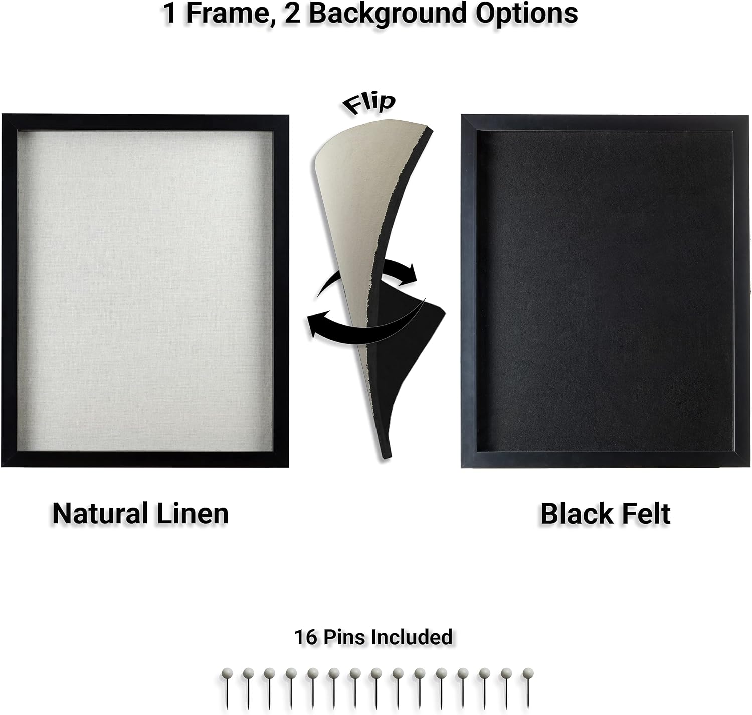 Shadow Box Display Frame with 2 Backgrounds and UV Protection, Multiple Sizes (16x20)