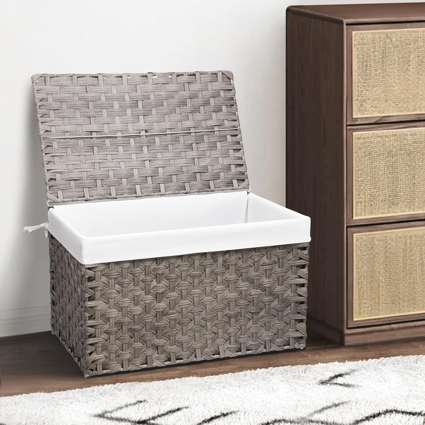 Woven Storage Bin / 17.7 x 29.9 x 18.1 / 160l: Inches / Grey