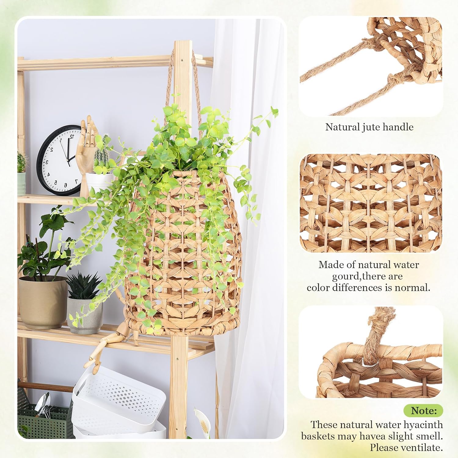 Water Hyacinth Woven Hanging Basket / Color2