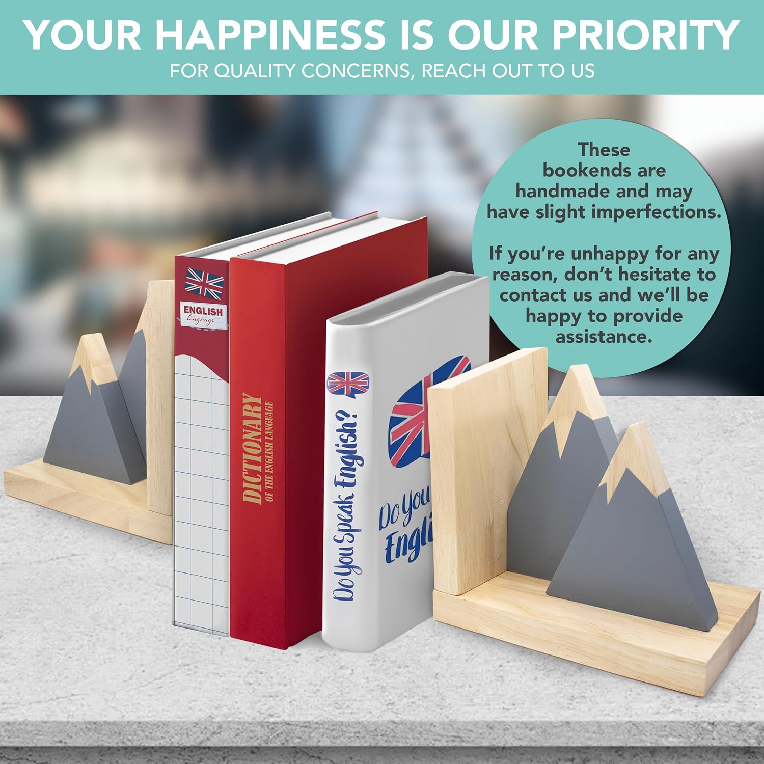 Mountain Book Ends for Kids Books / Gray