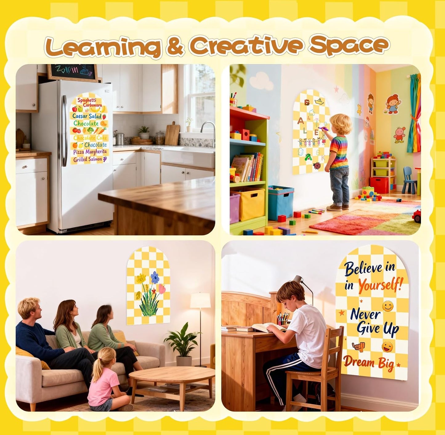 Magnetic Wall Decal Chalkboard / Yellow / 24 x 40