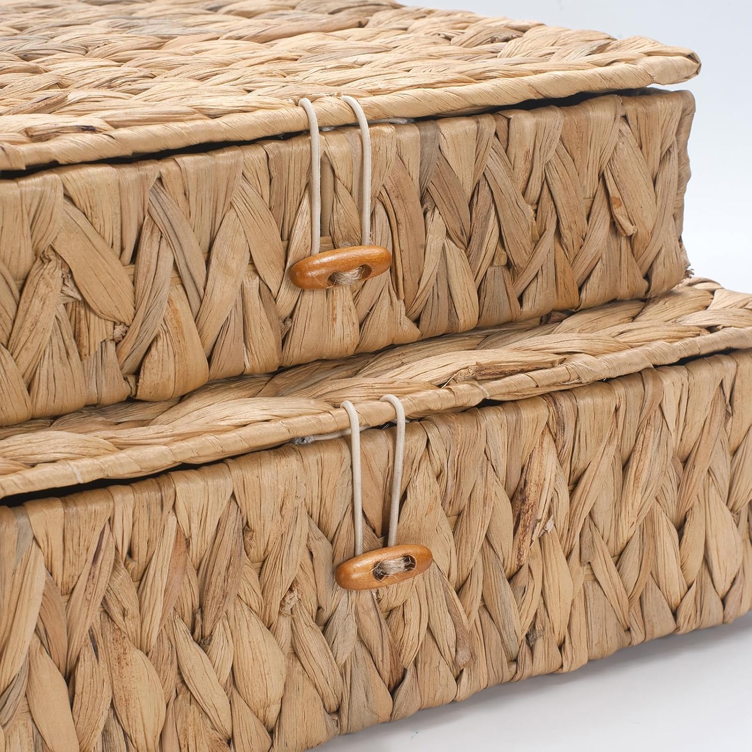 Wicker Storage Basket / Shallow Woven Basket for Shlef