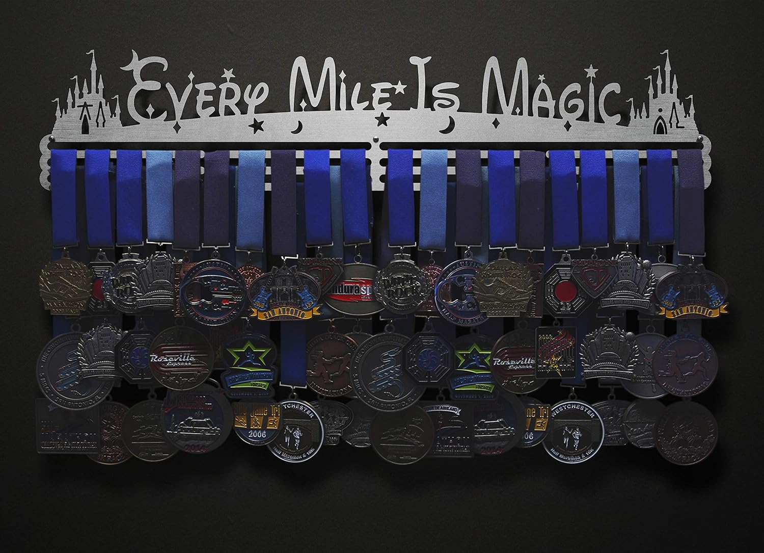 Allied Medal Hangers - Every Mile is Magic (24" Wide with 3 Hang Bars) - Medal Hanger Holder Display Rack - Multiple
