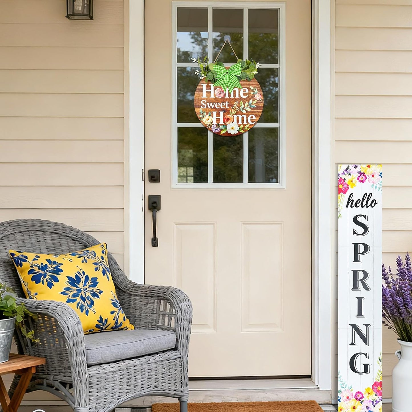 Home Sweet Home Wooden Welcome Sign for Front Door Decor Sign Hanging Home Porch Wall Decor / Brown