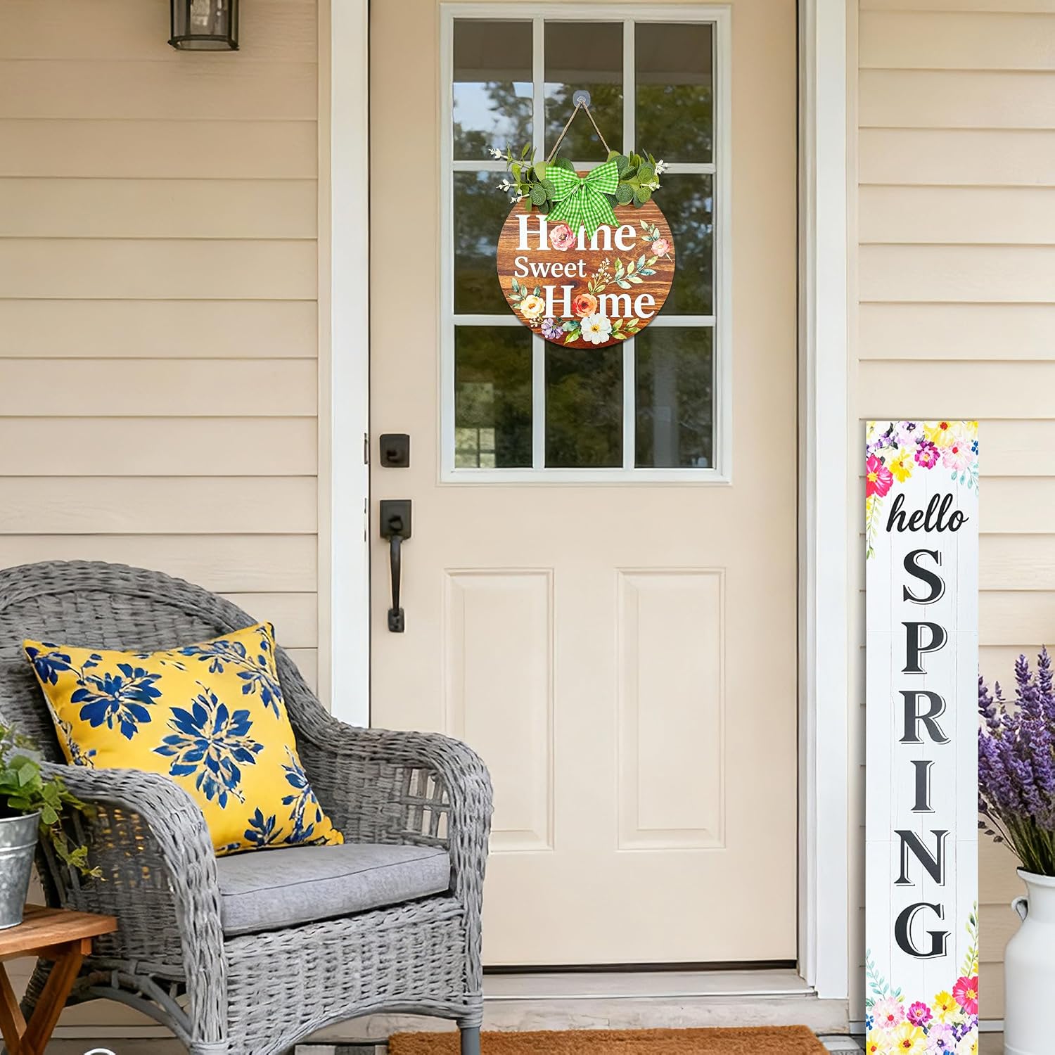 Home Sweet Home Wooden Welcome Sign for Front Door Decor Sign Hanging Home Porch Wall Decor / Brown