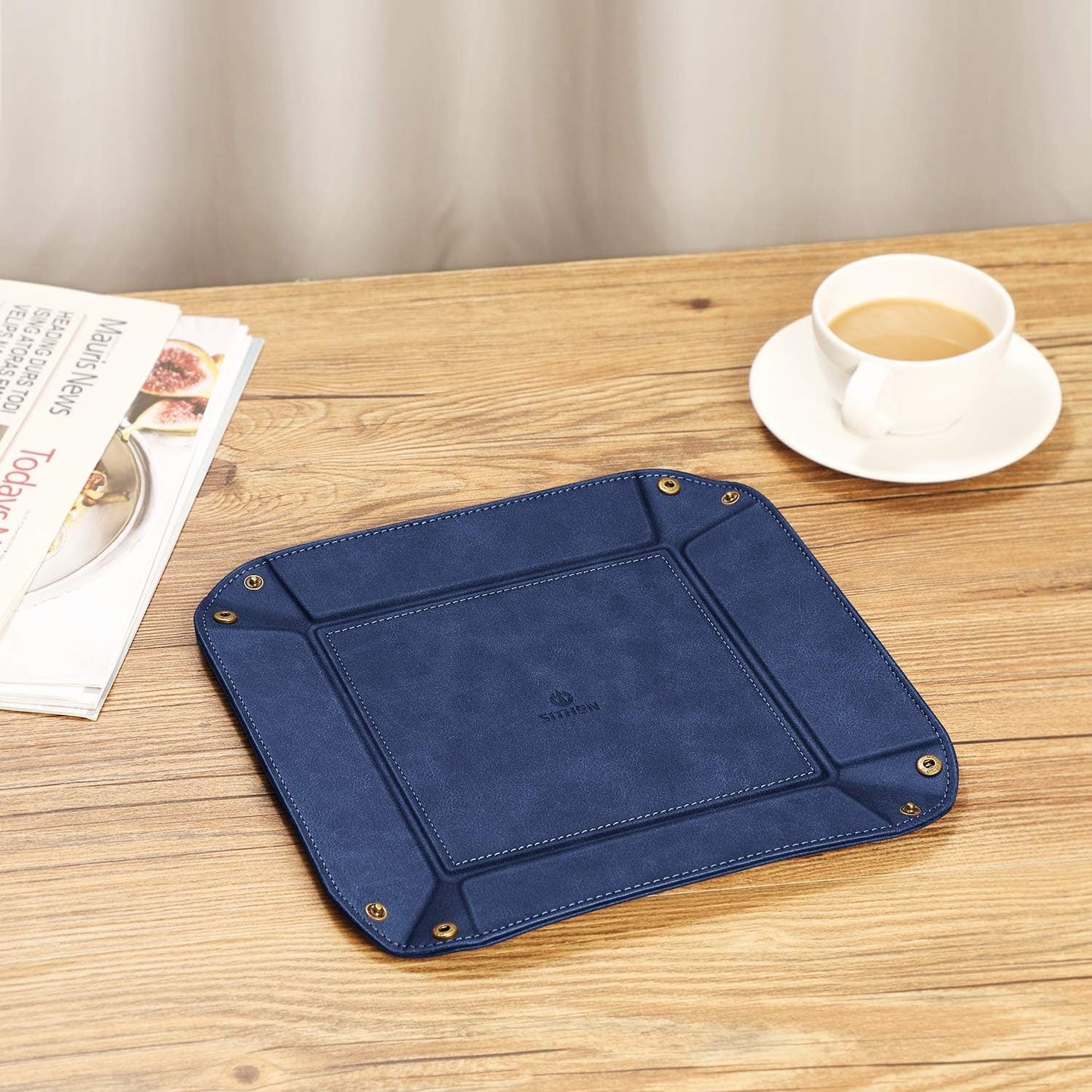 Valet Tray Desktop Storage Organizer / Dark Blue
