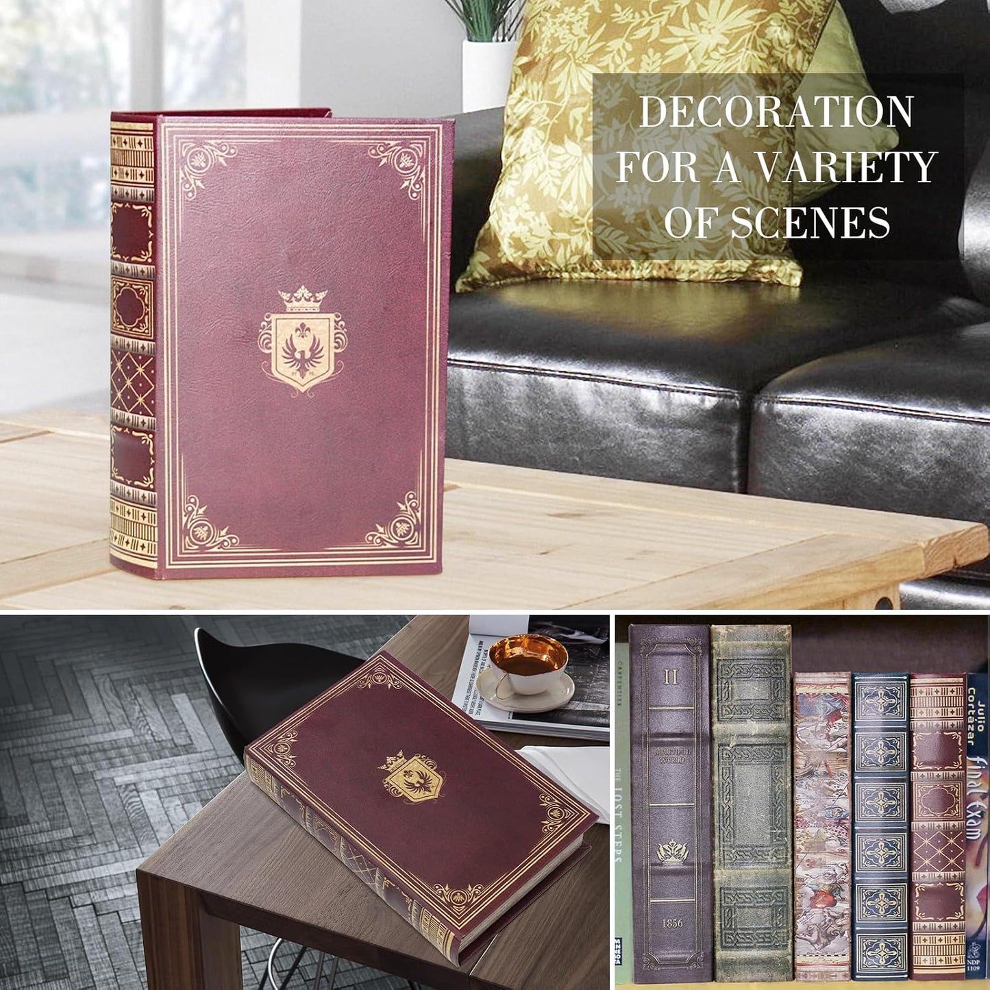 Vintage Book Safe / Wine Red