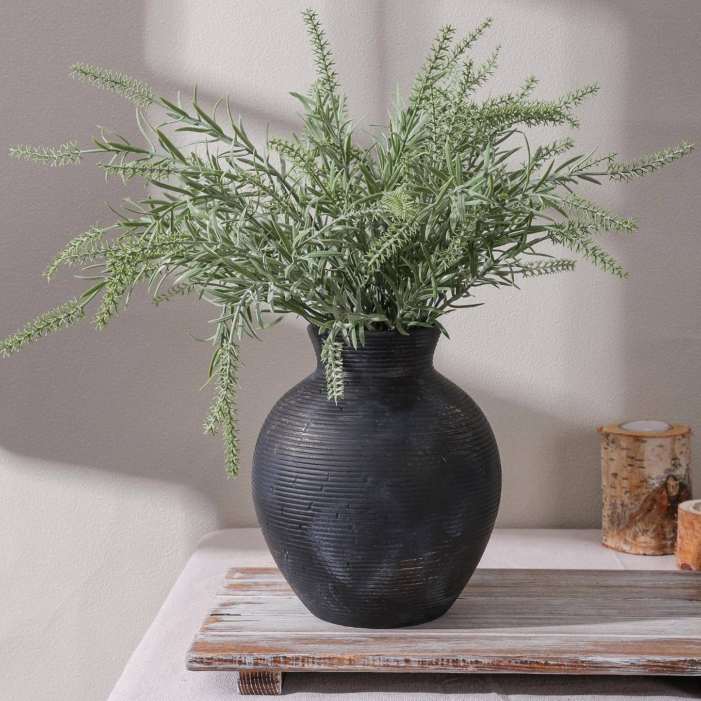 Ceramic Flower Vase Home Decor / 7.4 In - Black Gold / 7.4 Inch