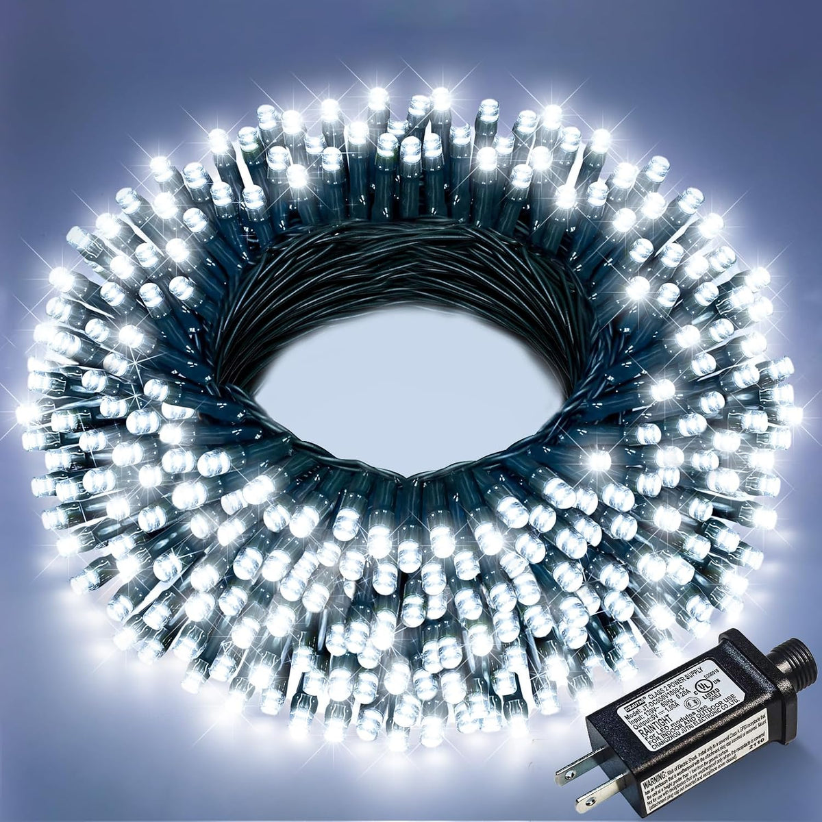 White Christmas Lights Outdoor, 66FT 200 LED Christmas Tree Lights