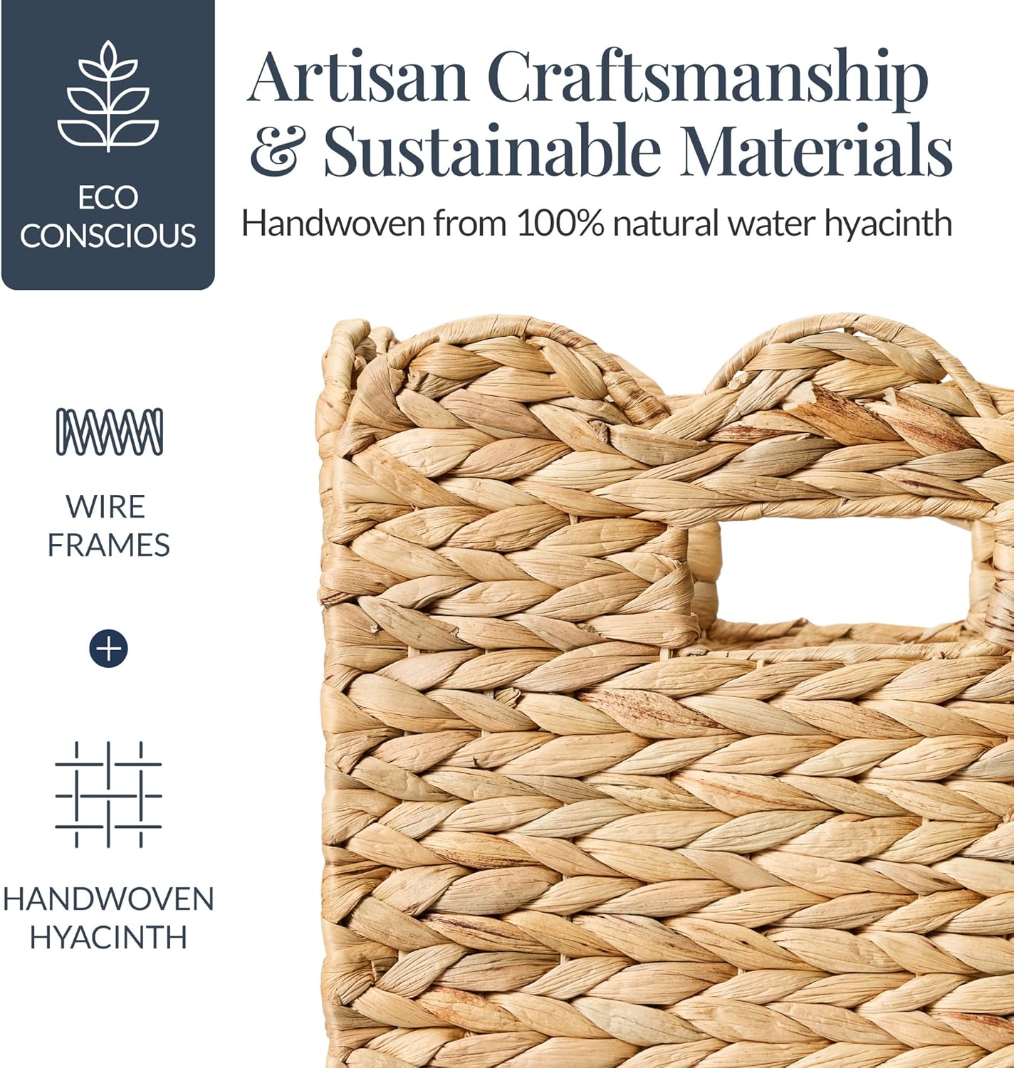 in Scalloped Hyacinth Baskets / 13 x 13 / Natural / Set of 5