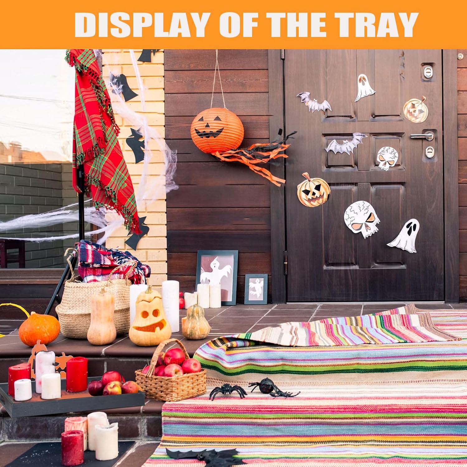 Halloween Decorations Decorative Serving Trays and Platters Pumpkin / Orange / 11.3 x 1.5 x 15.8