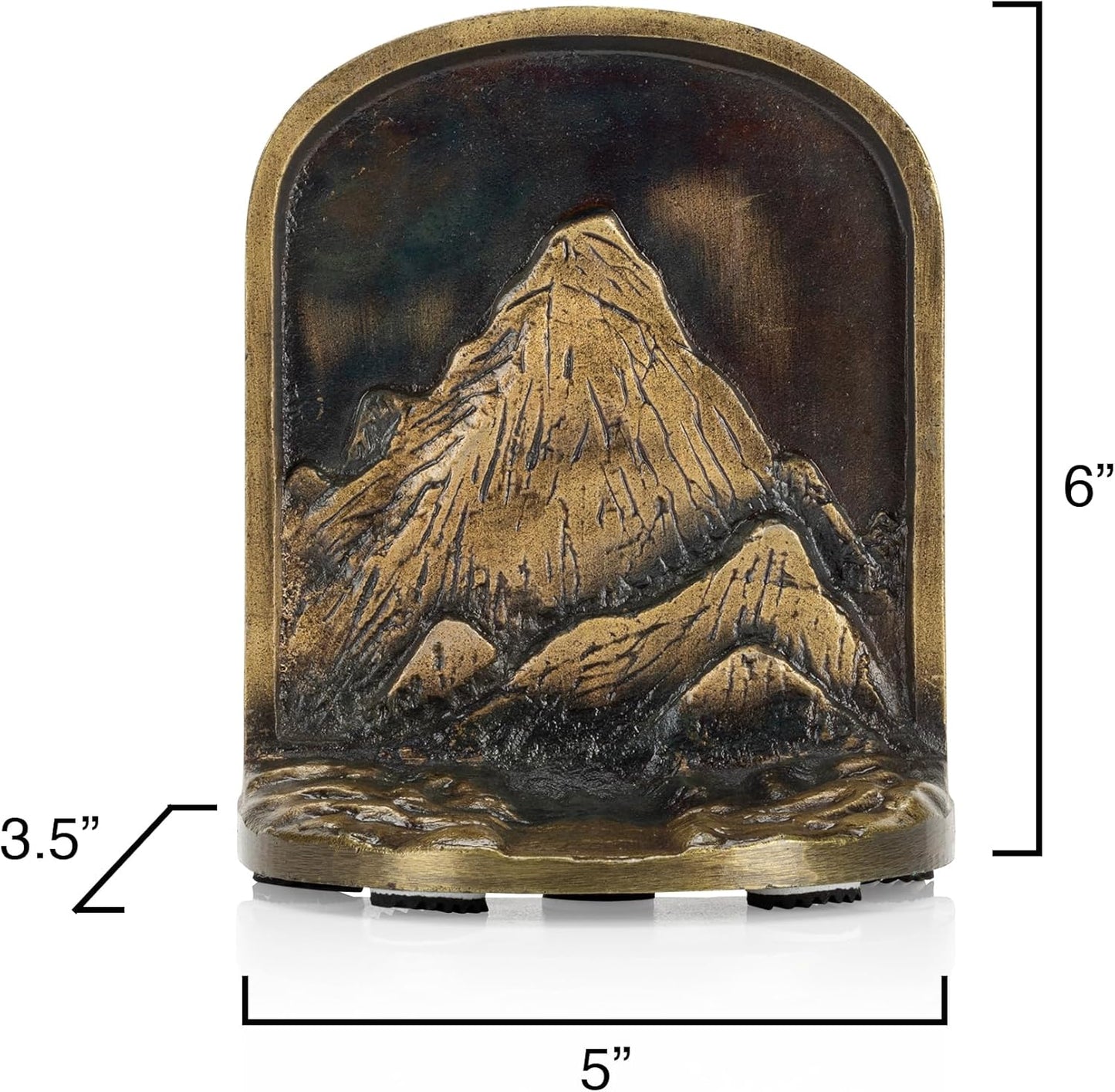 Cast Iron Mountain Bookends Set