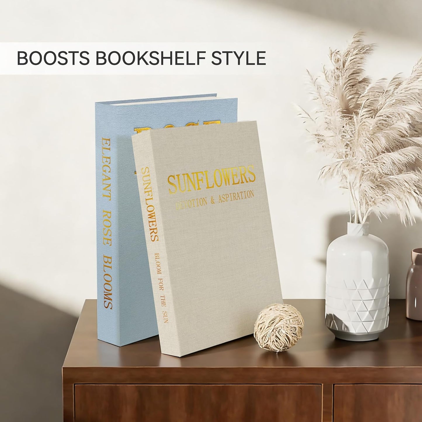 Stackable Linen Faux Books / Blue