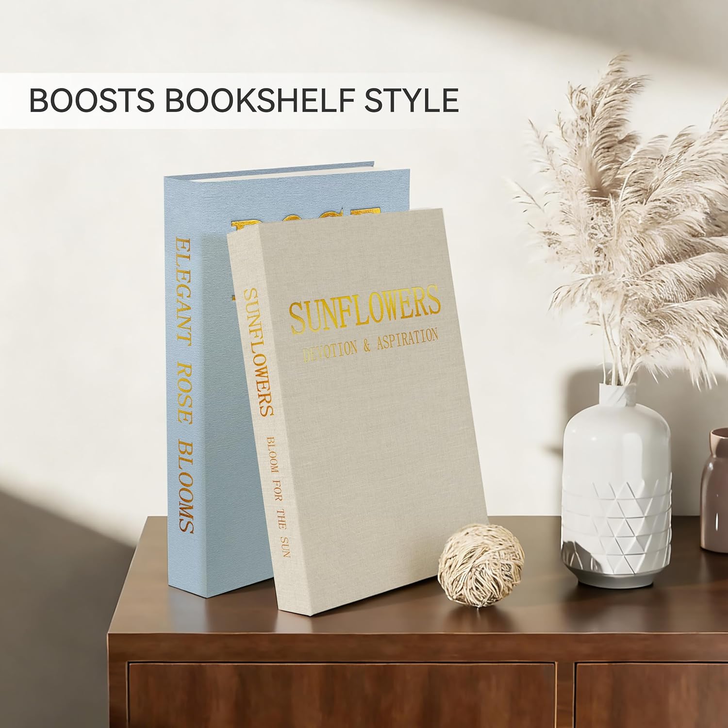 Stackable Linen Faux Books / Blue