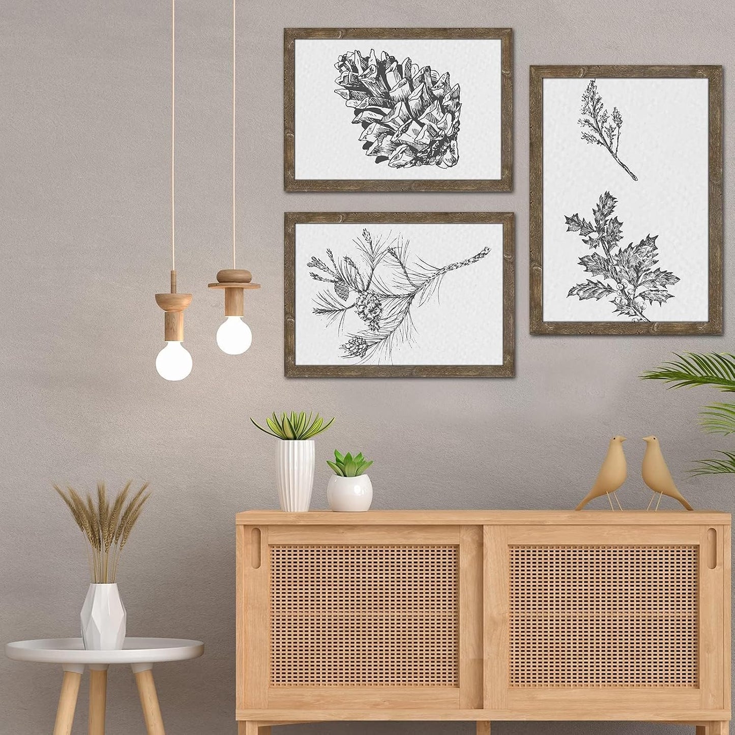 DABLUE Rustic Brown 24x36 Frames 2 Pack, Suitable for Posters and Wall Art | Warm rustic brown tone fits most interior